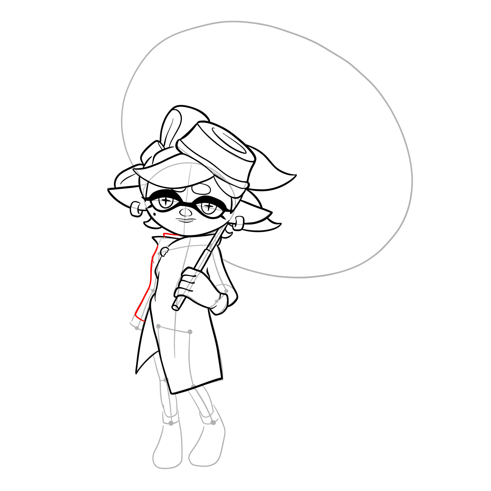 How to draw Marie from Splatoon 3 - step 22