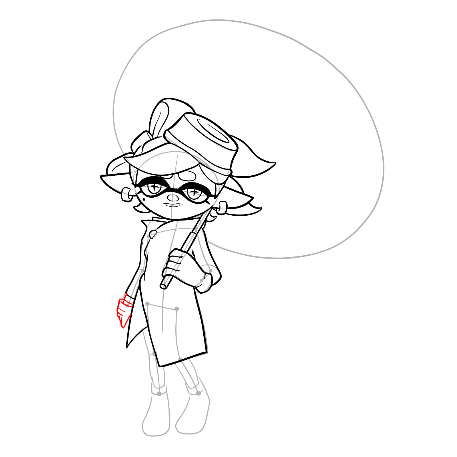 How to draw Marie from Splatoon 3 - step 23