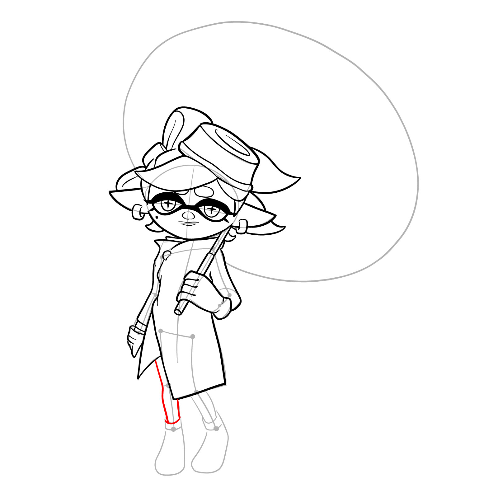 How to draw Marie from Splatoon 3 - step 24