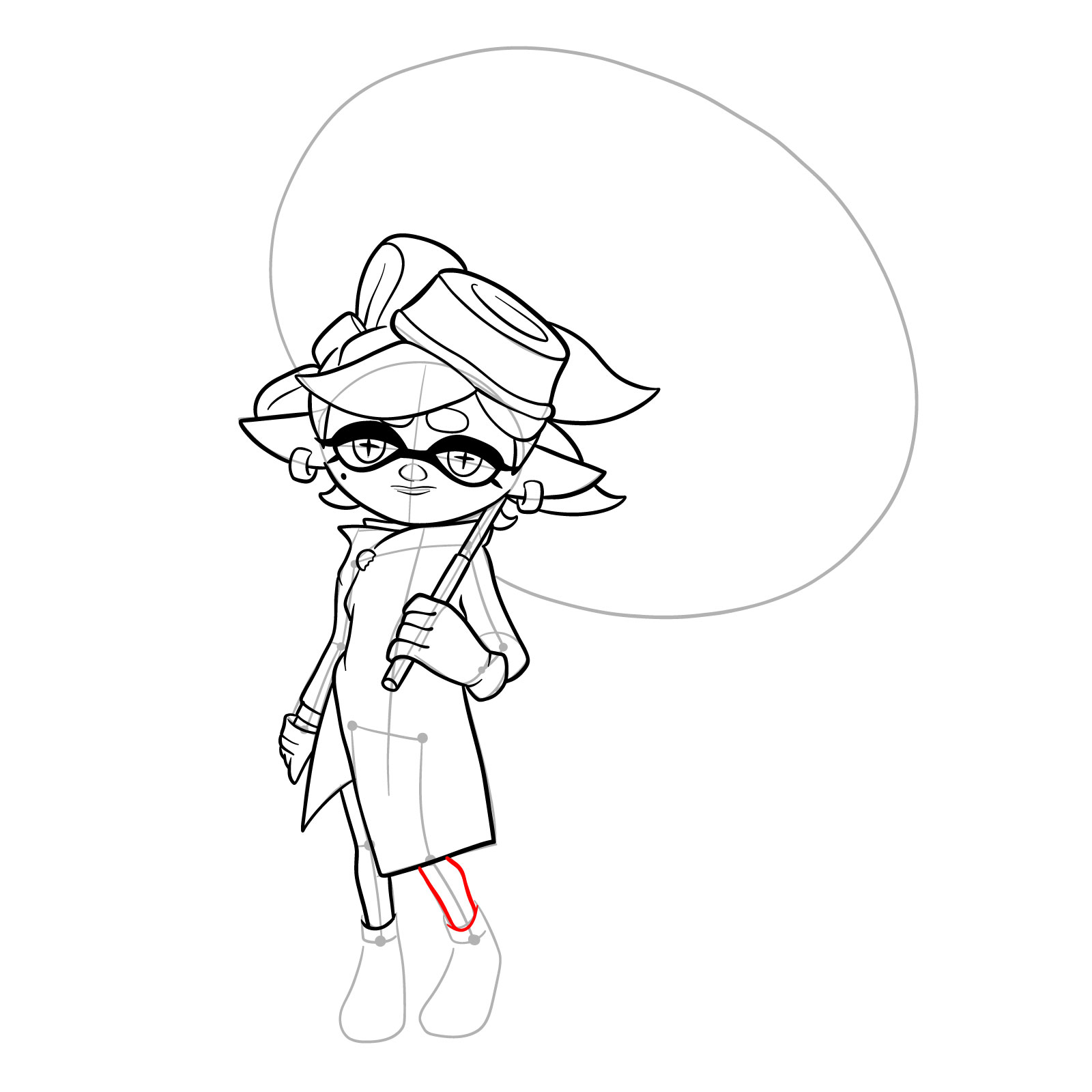 How to draw Marie from Splatoon 3 - step 25