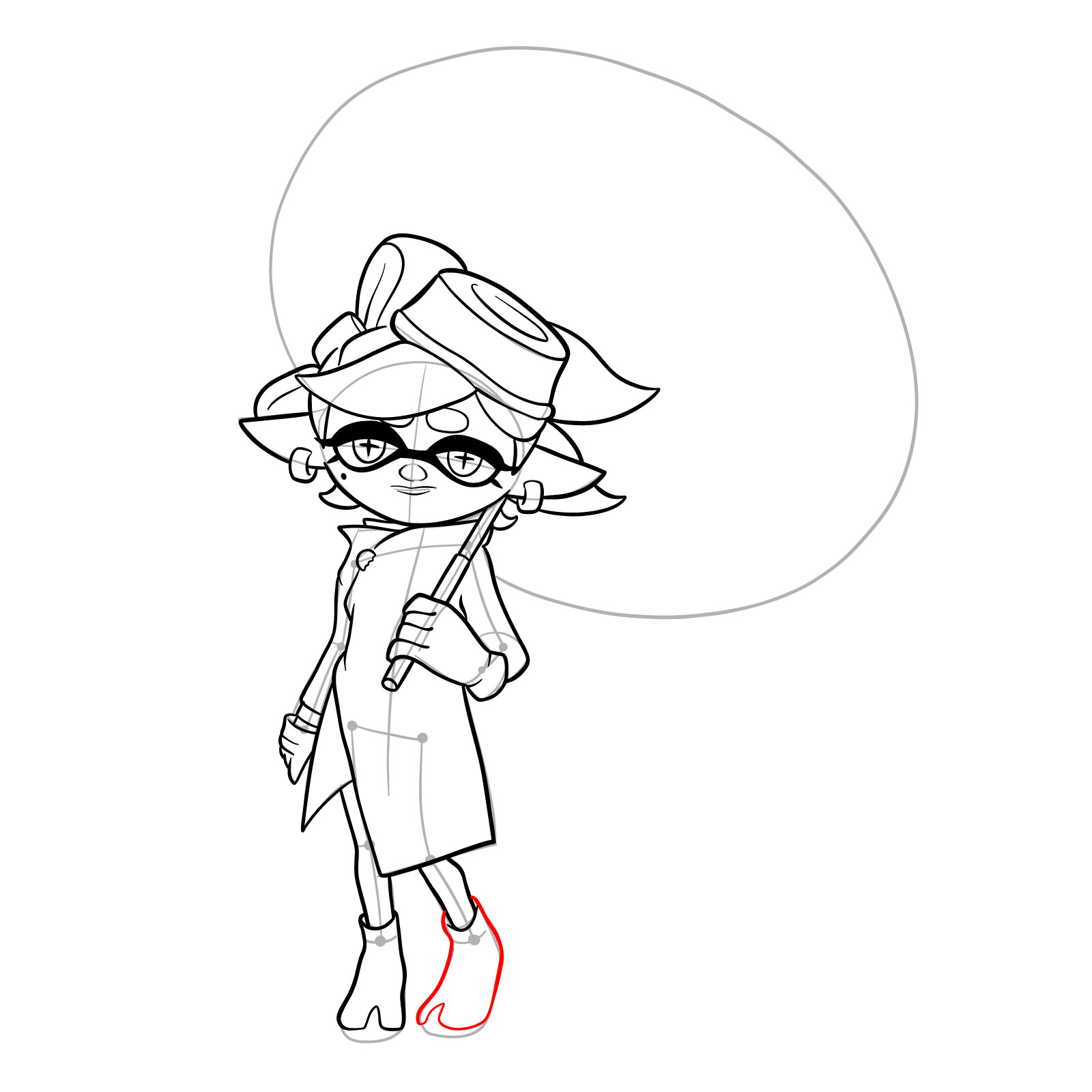 How to draw Marie from Splatoon 3 - step 27