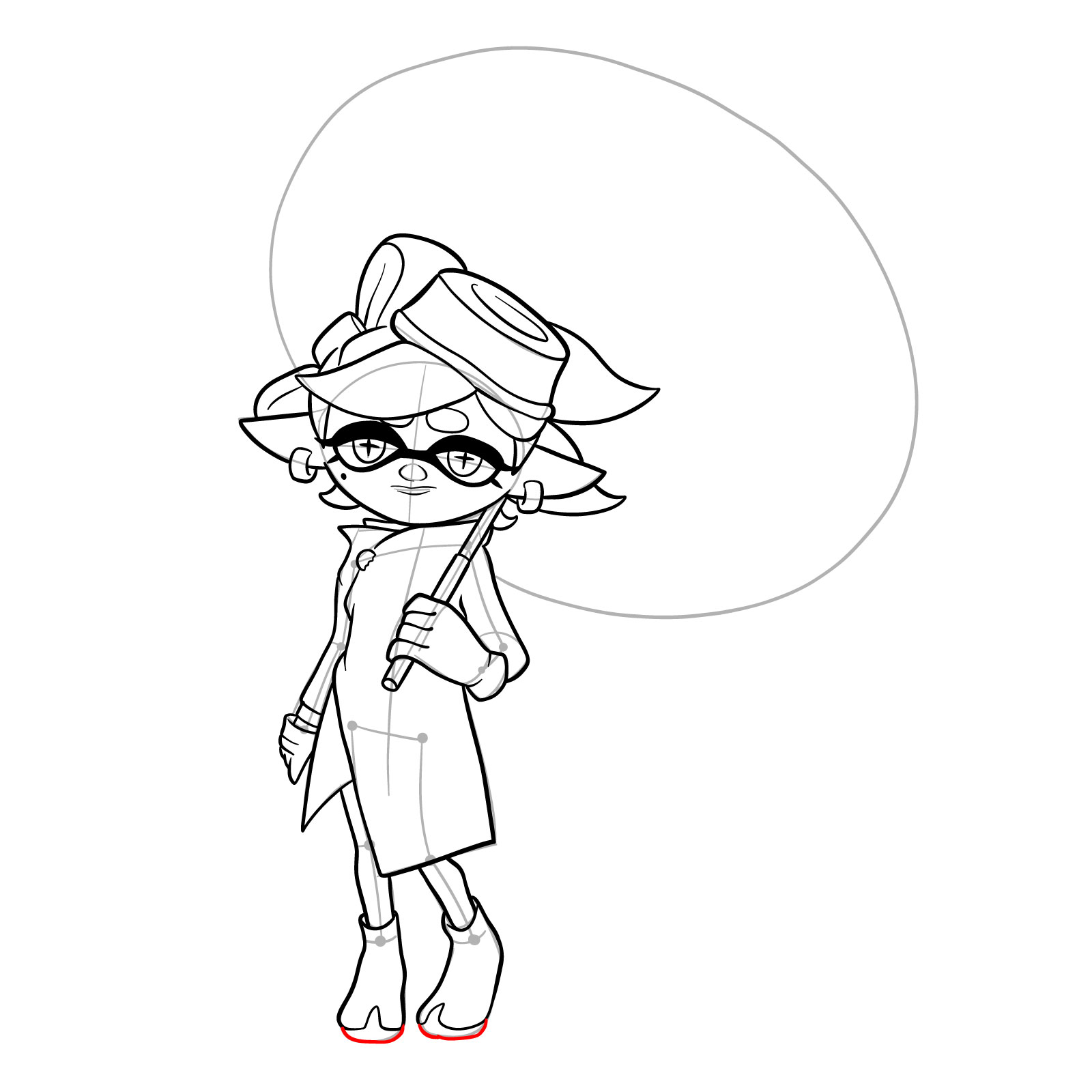 How to draw Marie from Splatoon 3 - step 28