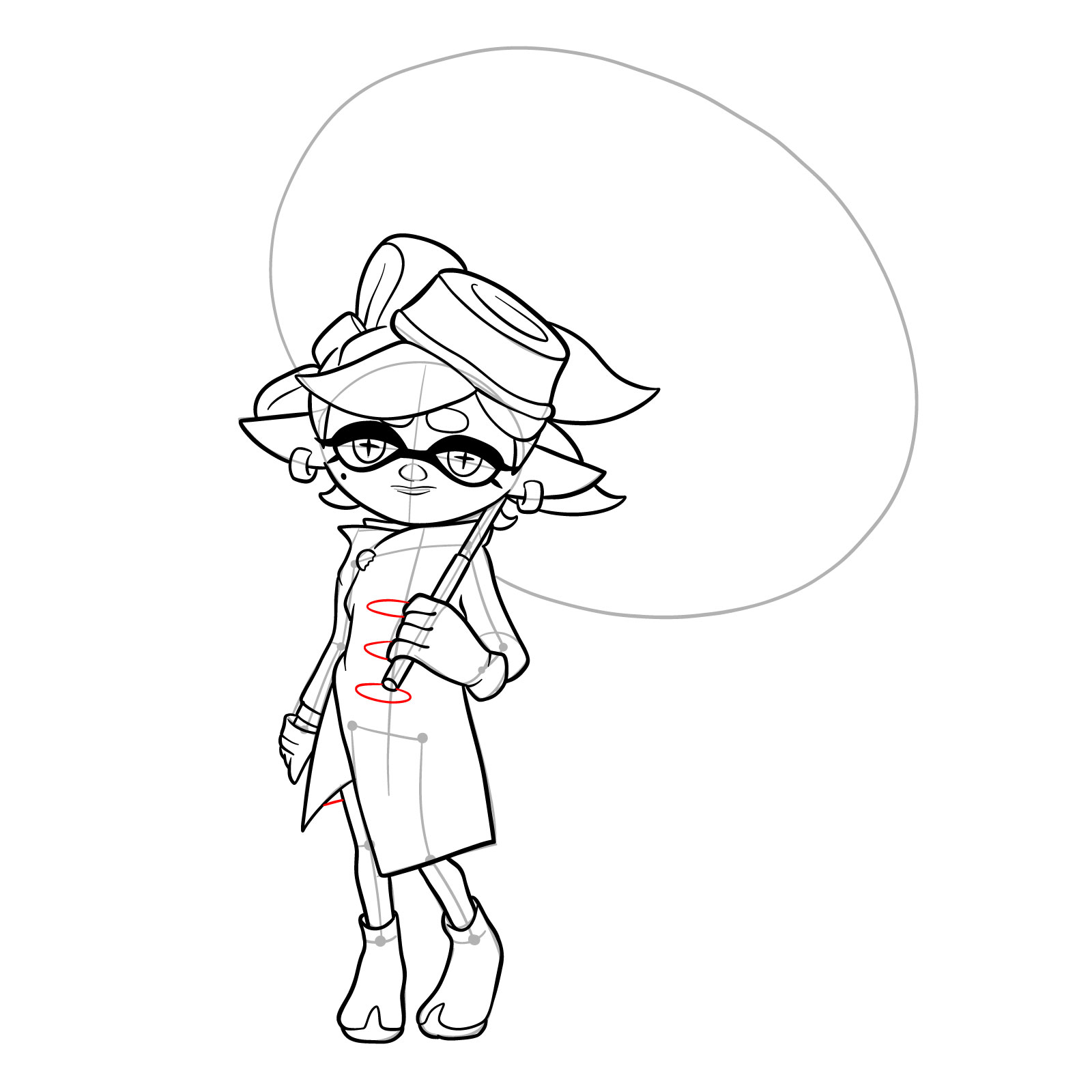How to draw Marie from Splatoon 3 - step 29