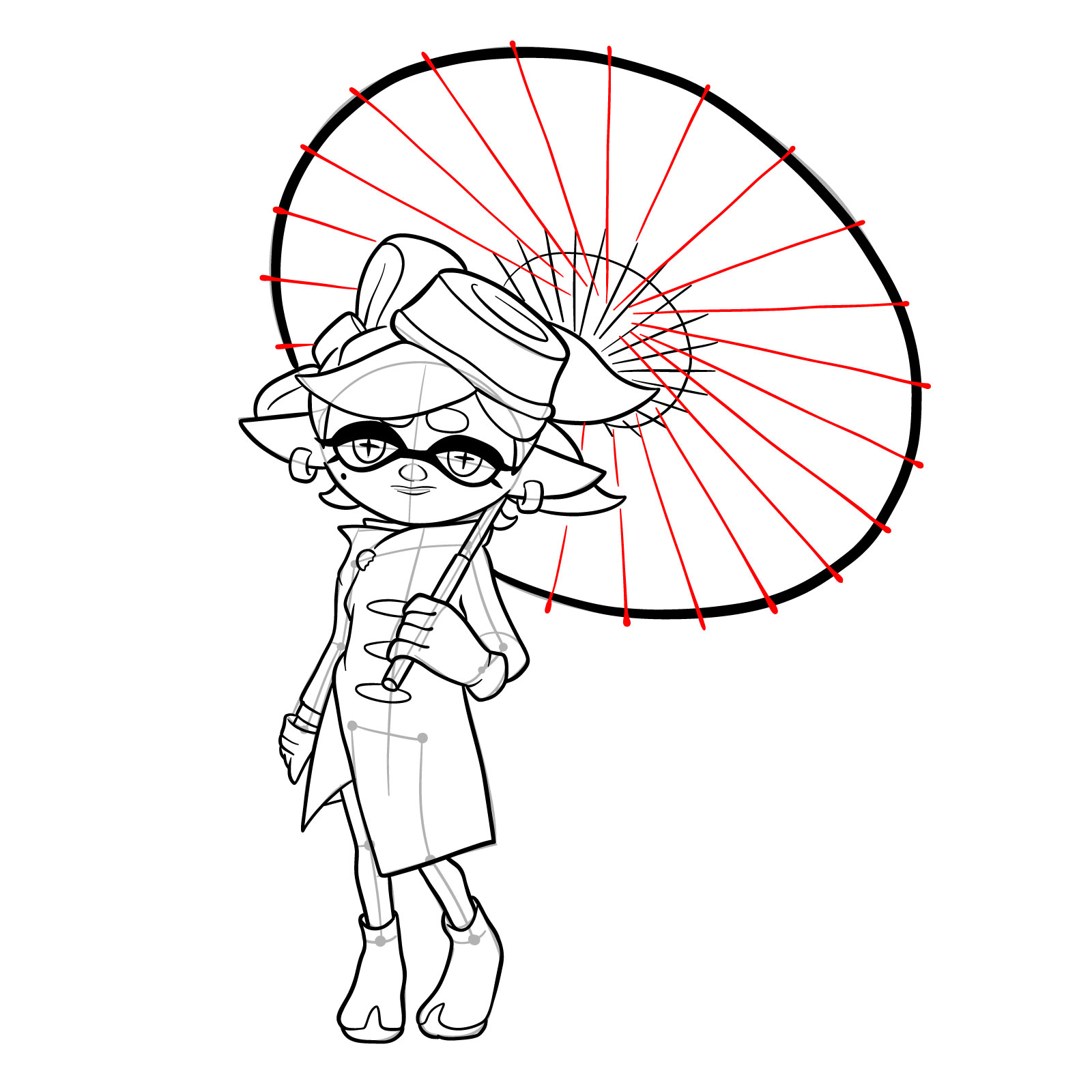 How to draw Marie from Splatoon 3 - step 32
