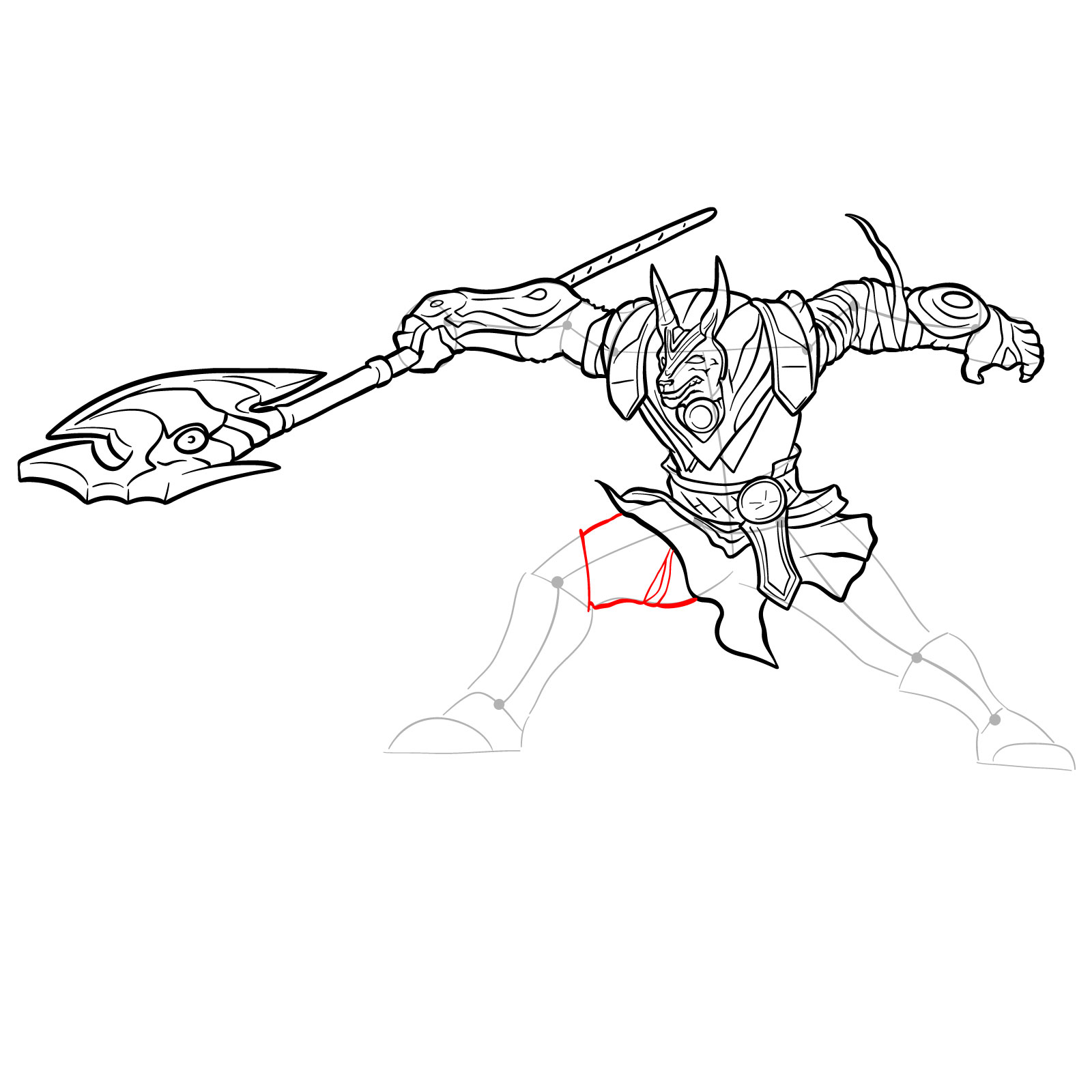 How to draw Nasus - League of Legends - step 38