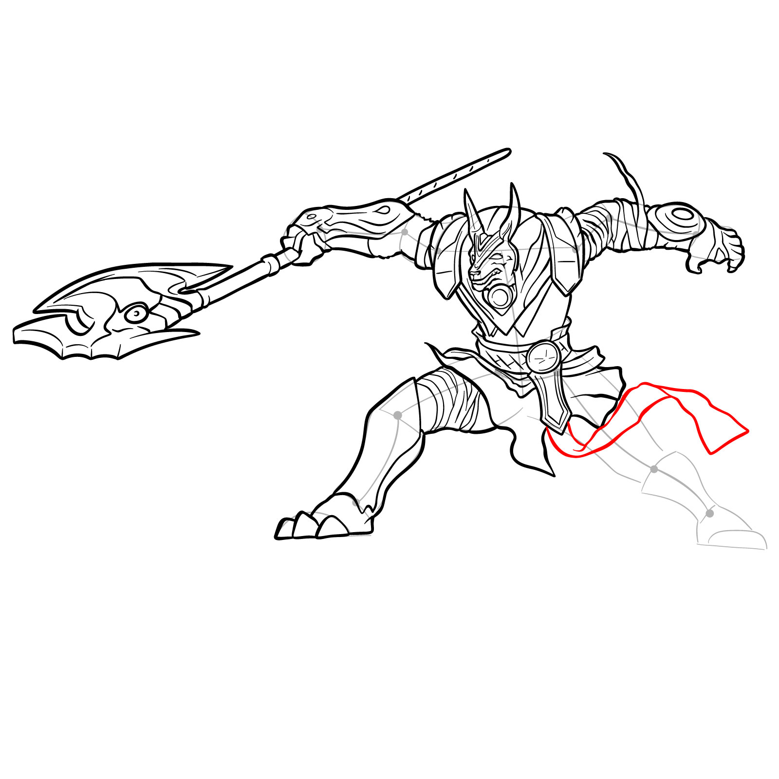How to draw Nasus - League of Legends - step 42
