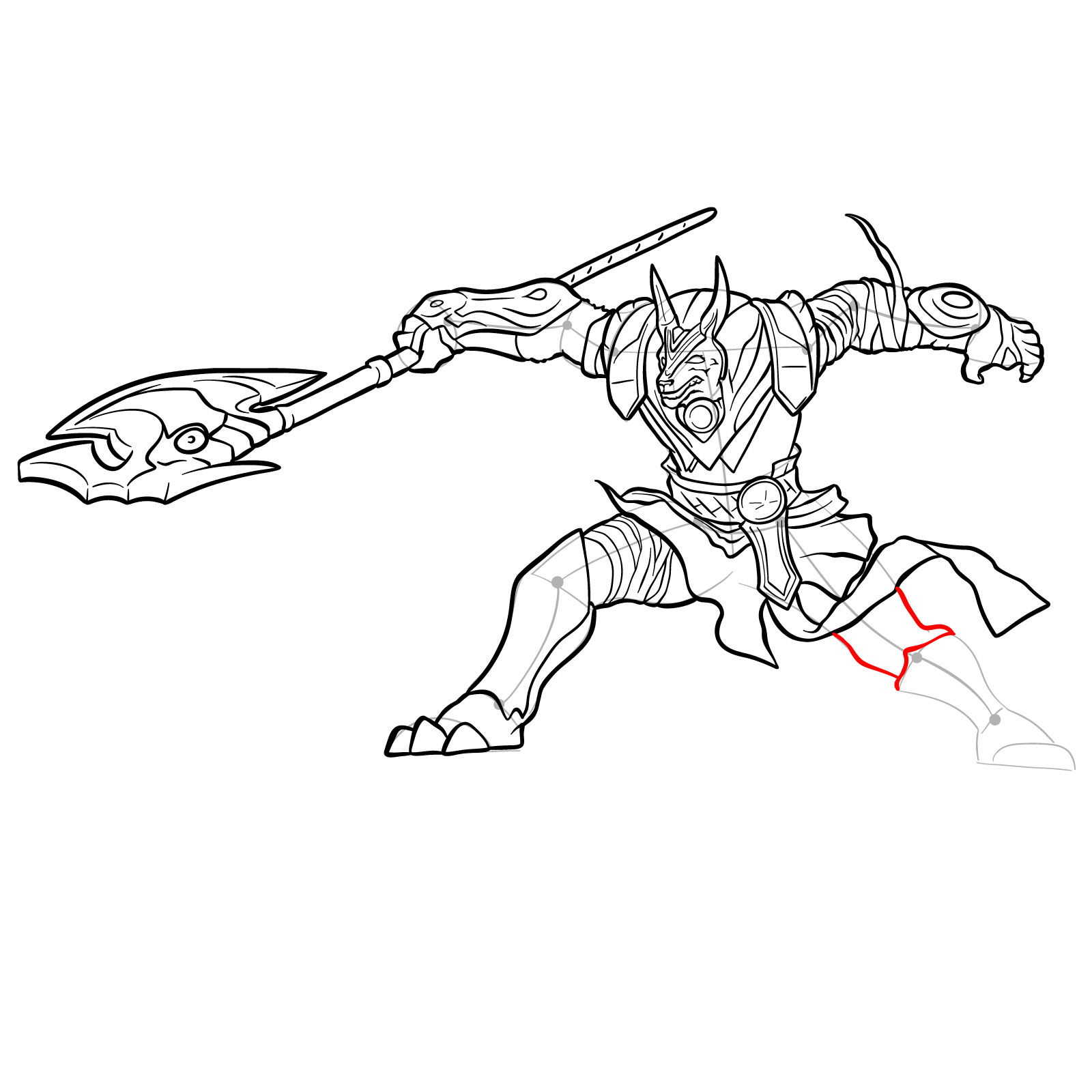 How to draw Nasus - League of Legends - step 43