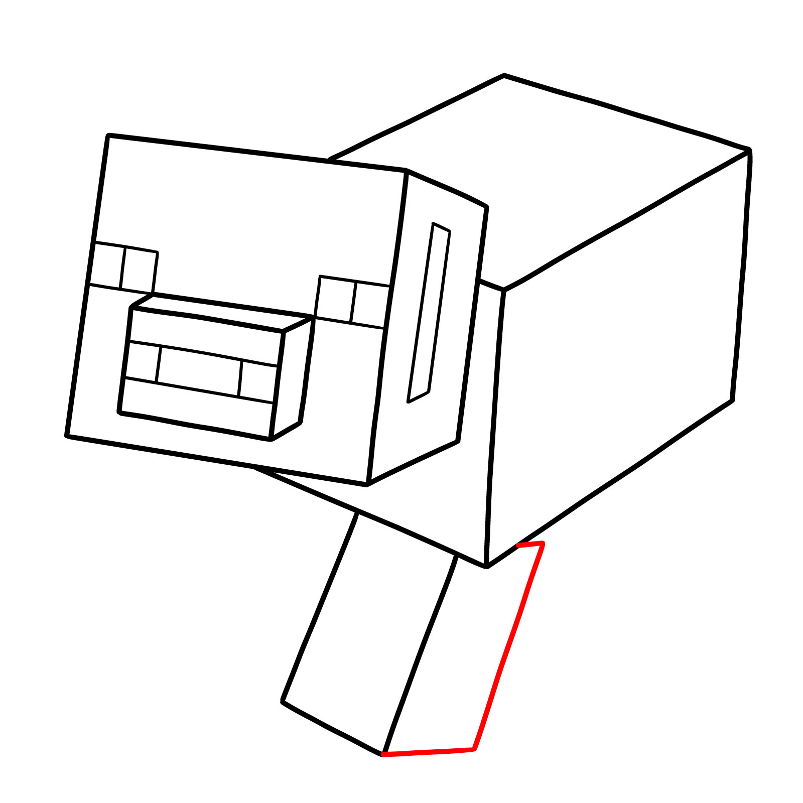 How to Draw a Pig from Minecraft - step 10