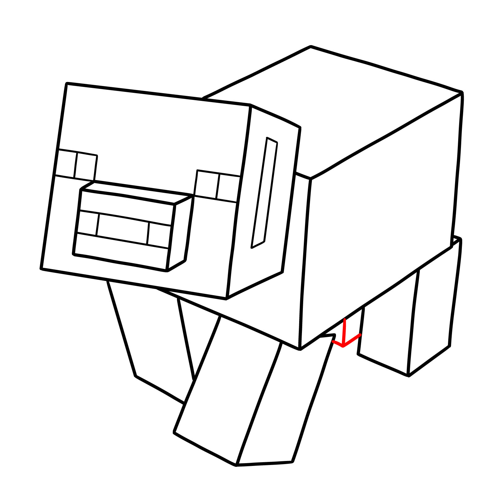 How to Draw a Pig from Minecraft - step 12