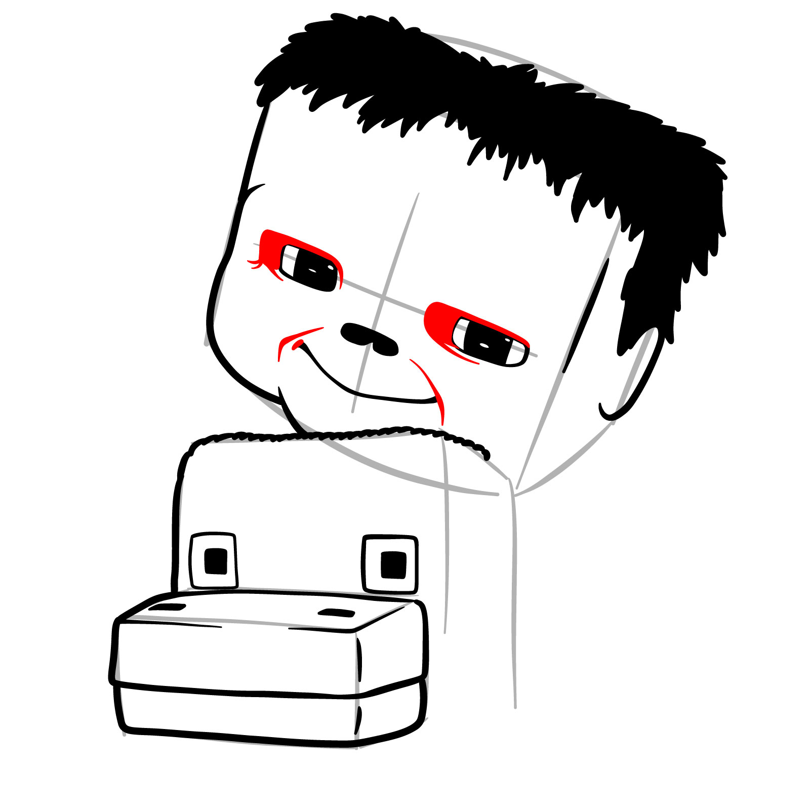 How to Draw Chicken Jockey from the Minecraft Movie - step 14
