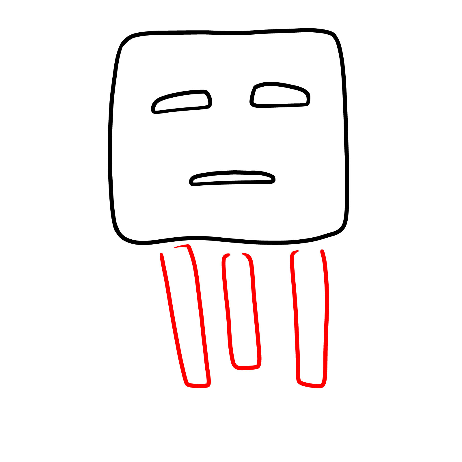 How to Draw a Ghast from the Minecraft Movie - step 03