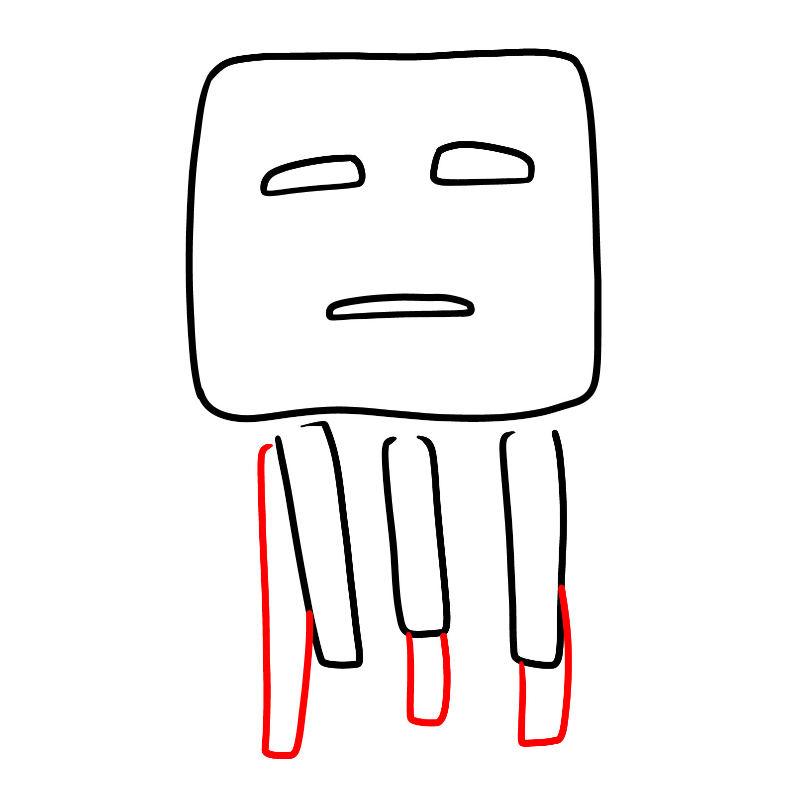 How to Draw a Ghast from the Minecraft Movie - step 04