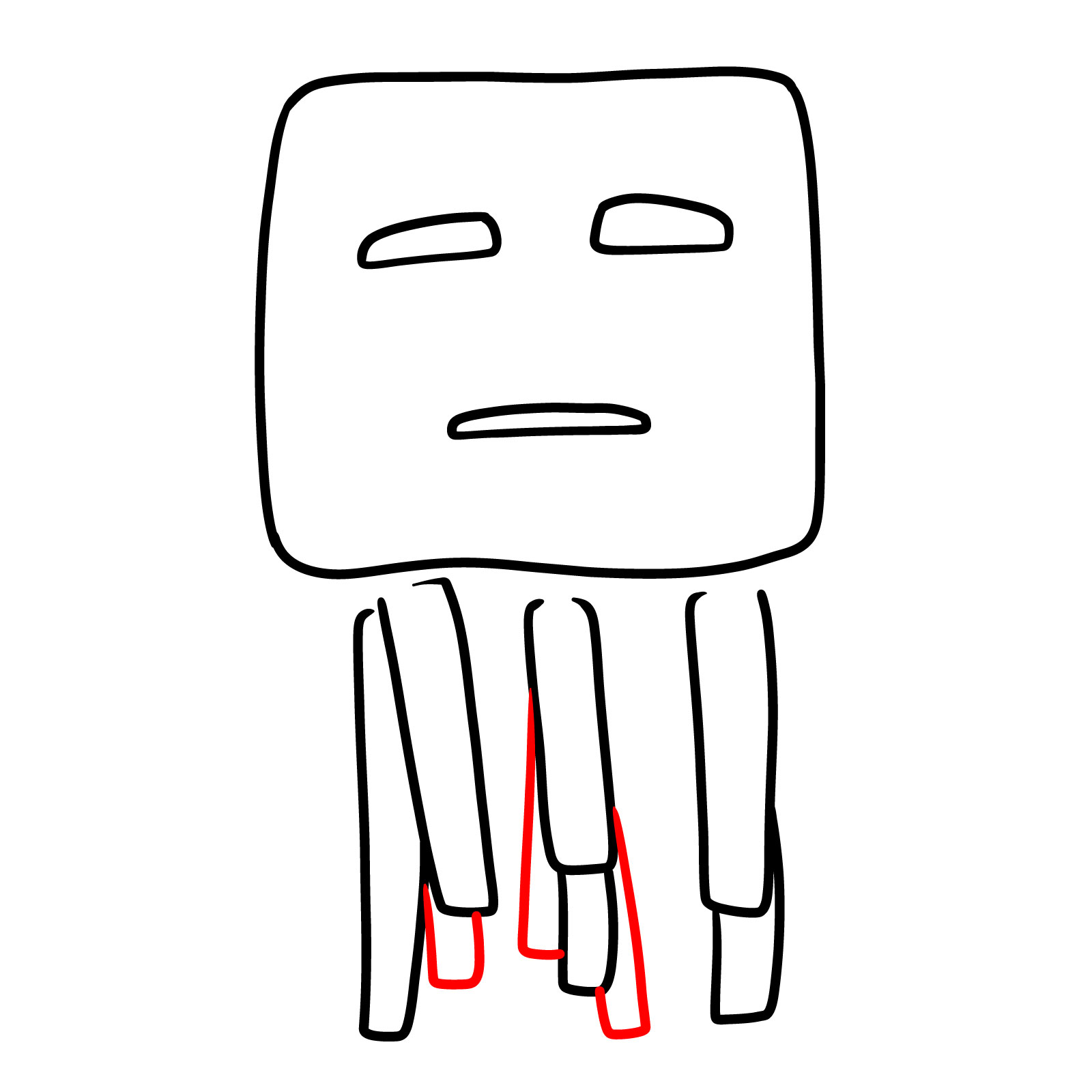 How to Draw a Ghast from the Minecraft Movie - step 05