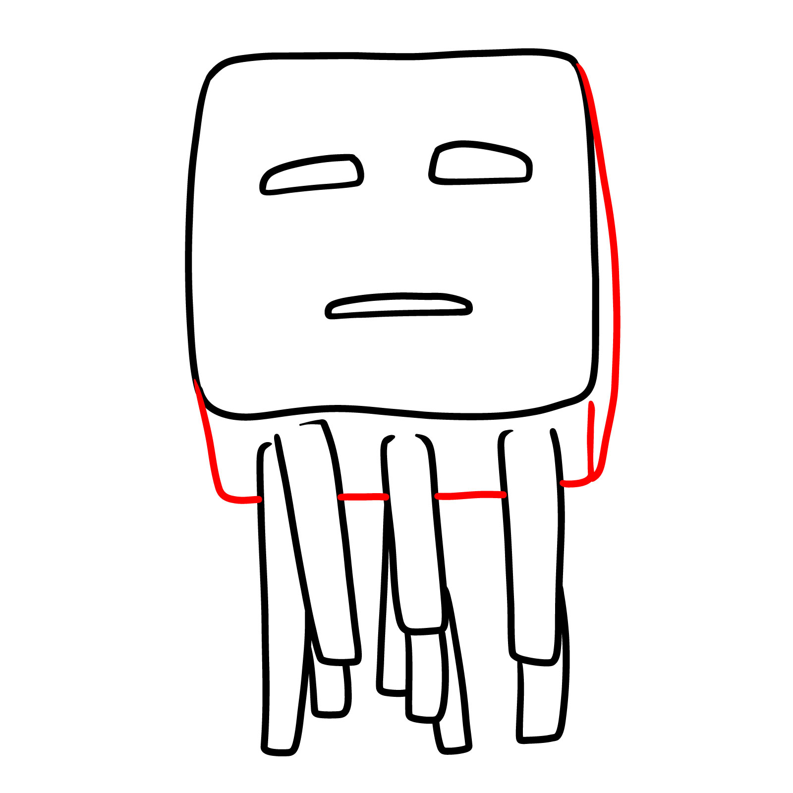 How to Draw a Ghast from the Minecraft Movie - step 06