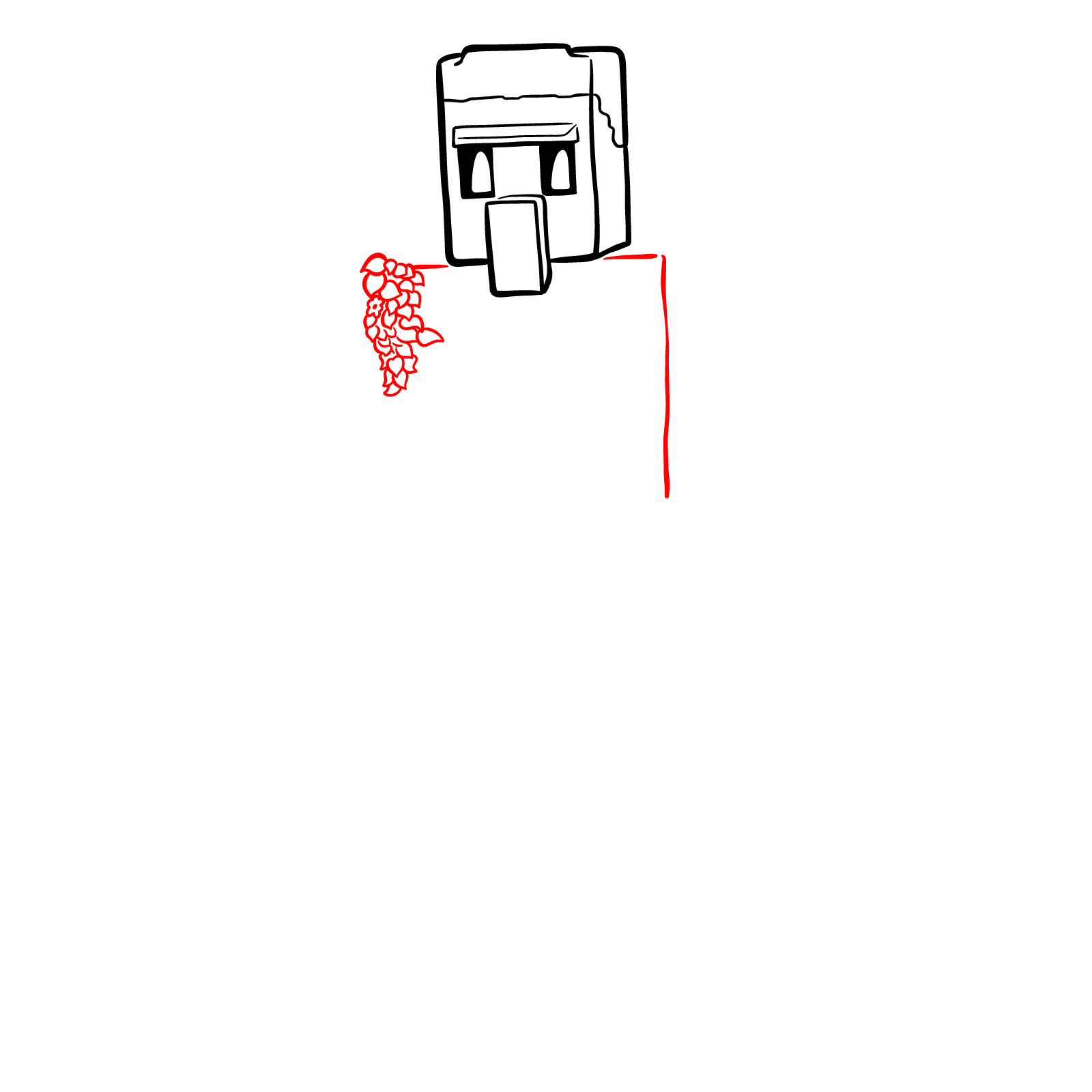 How to Draw an Iron Golem from A Minecraft Movie - step 07