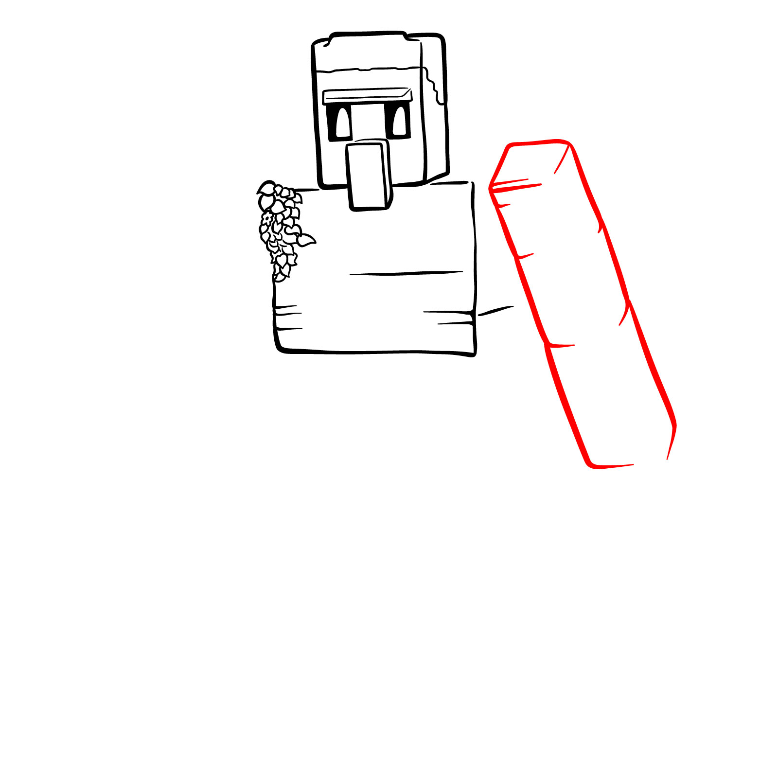 How to Draw an Iron Golem from A Minecraft Movie - step 09