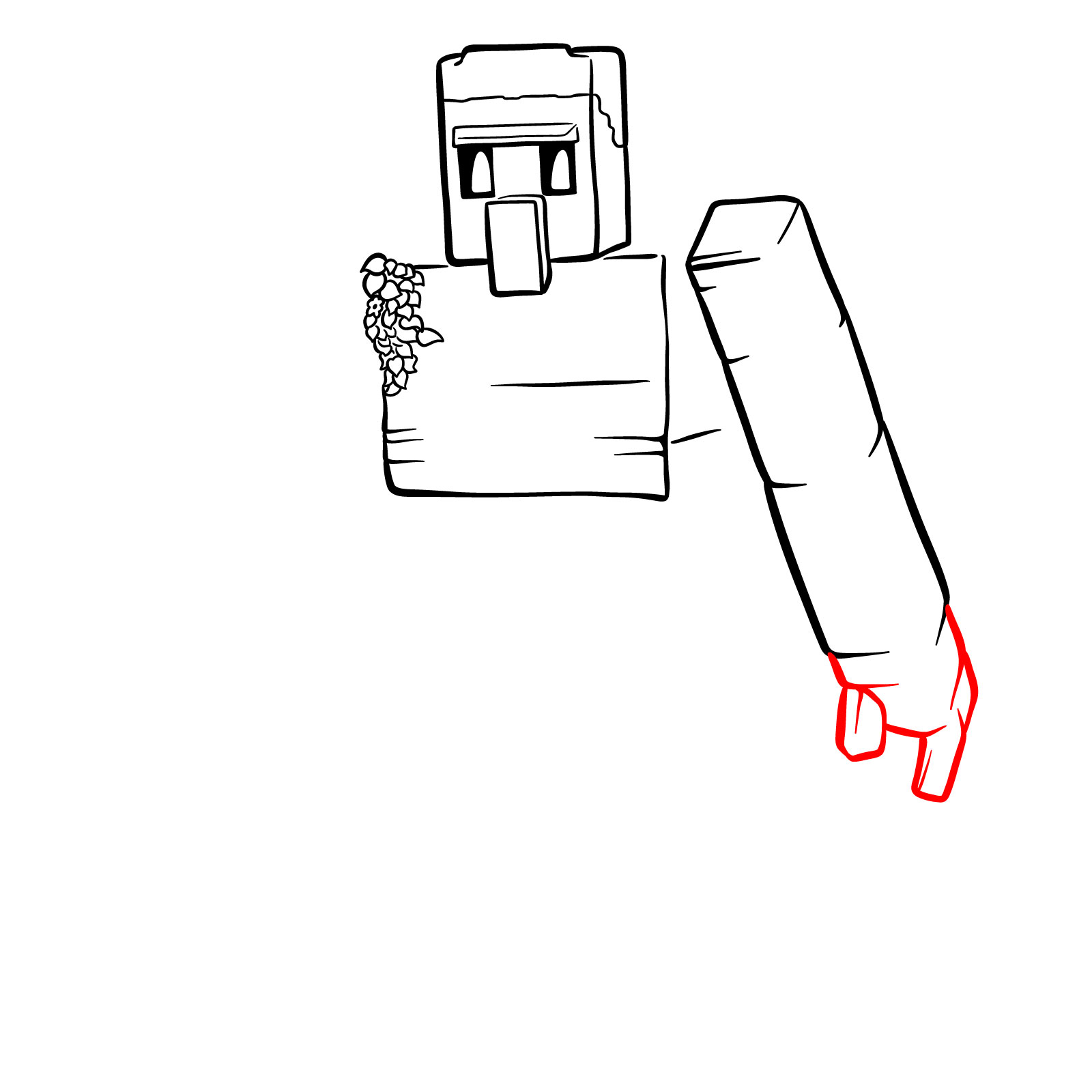 How to Draw an Iron Golem from A Minecraft Movie - step 10