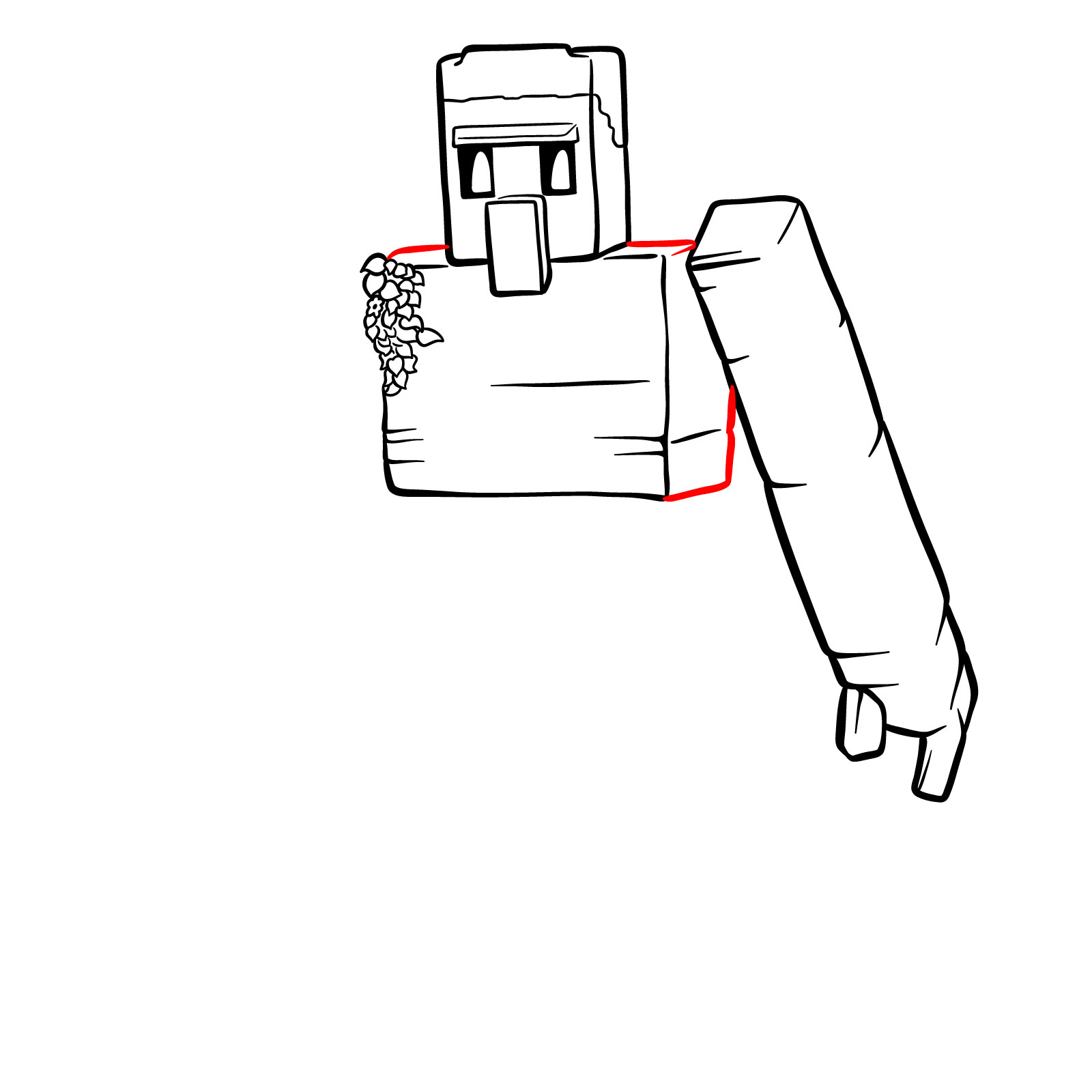 How to Draw an Iron Golem from A Minecraft Movie - step 11