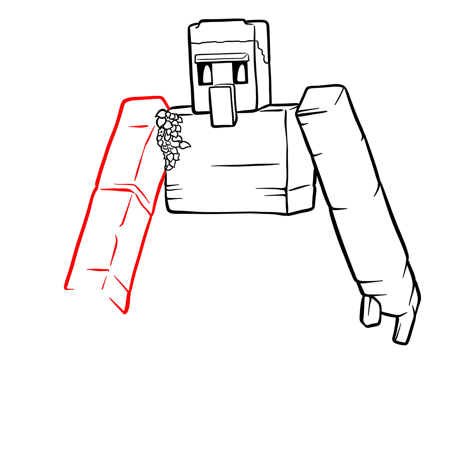 How to Draw an Iron Golem from A Minecraft Movie - step 12