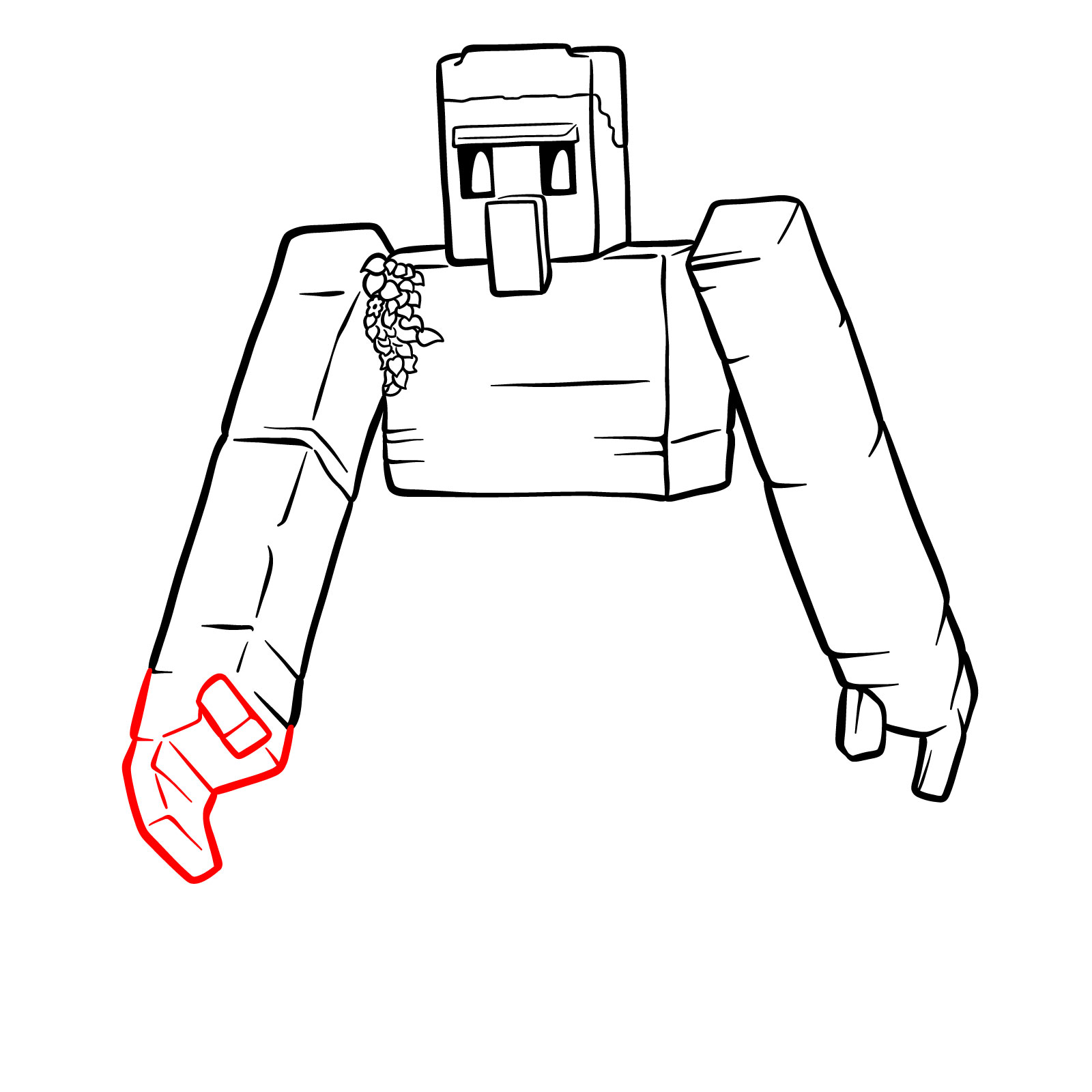 How to Draw an Iron Golem from A Minecraft Movie - step 13
