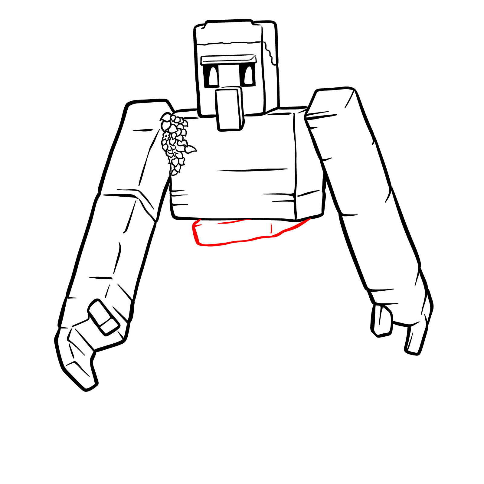 How to Draw an Iron Golem from A Minecraft Movie - step 14