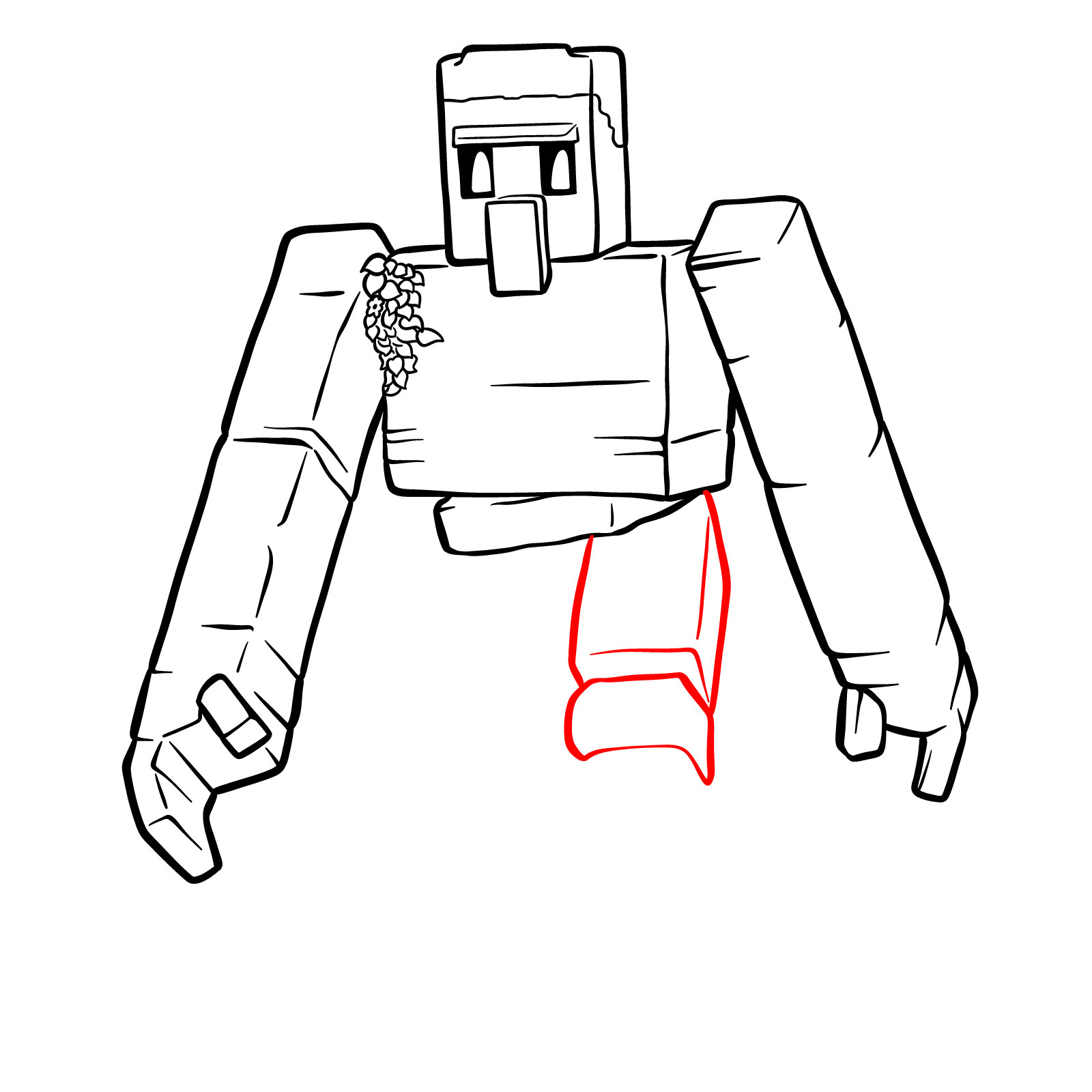 How to Draw an Iron Golem from A Minecraft Movie - step 15