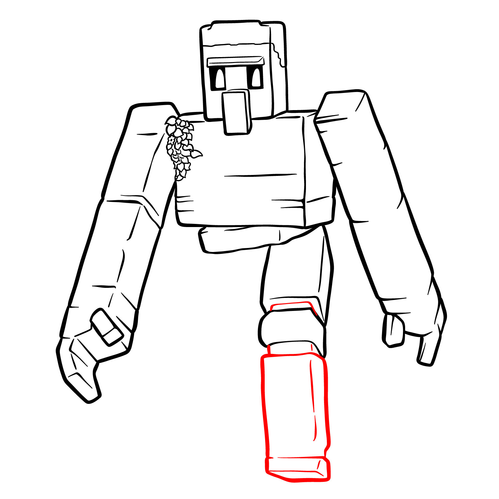 How to Draw an Iron Golem from A Minecraft Movie - step 16