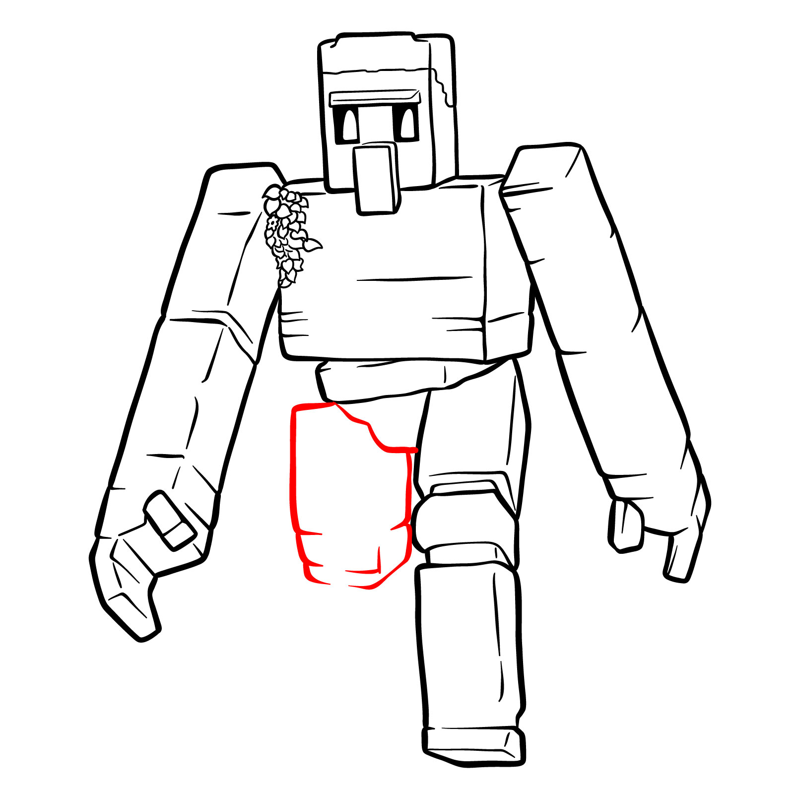 How to Draw an Iron Golem from A Minecraft Movie - step 17