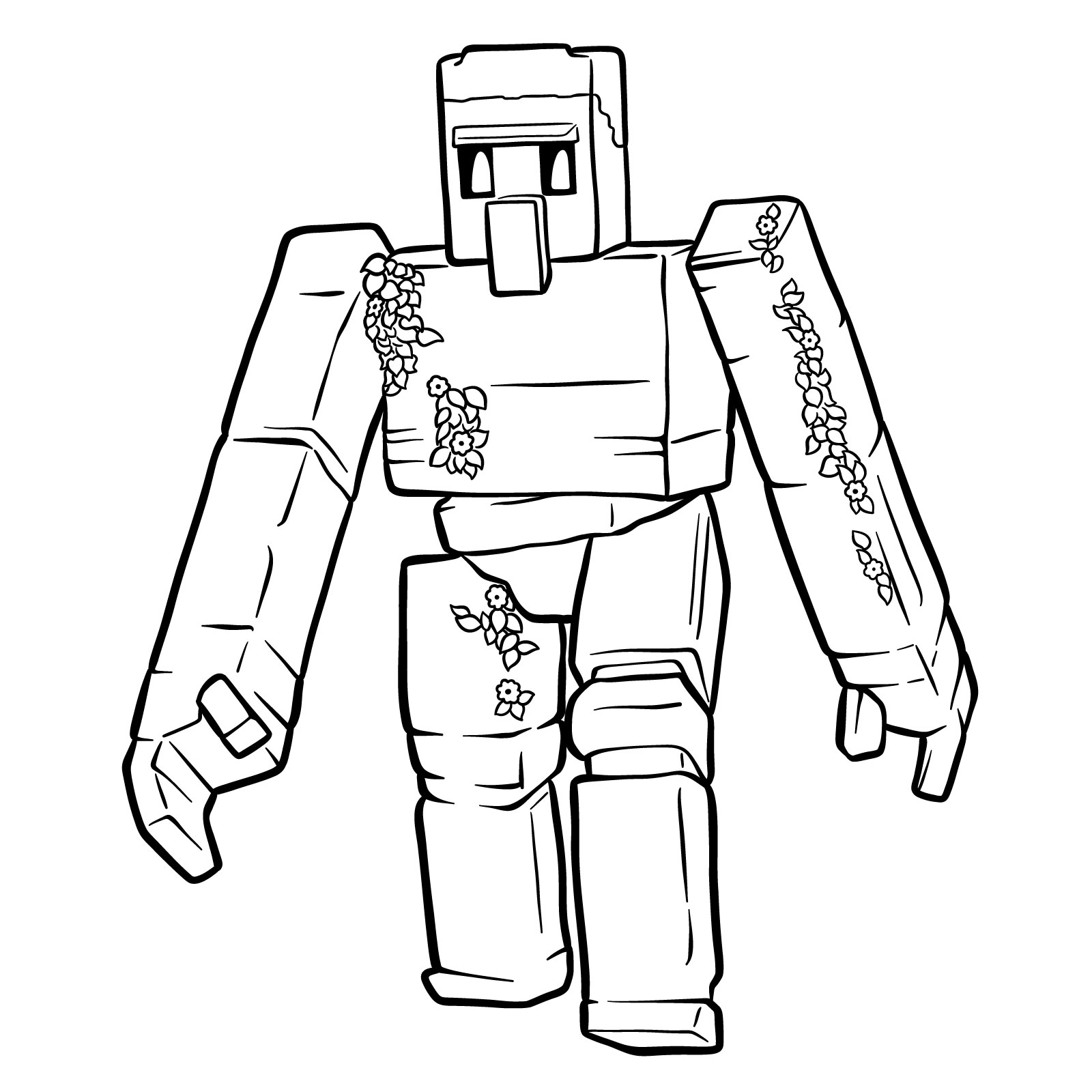 How to Draw an Iron Golem from A Minecraft Movie - step 20