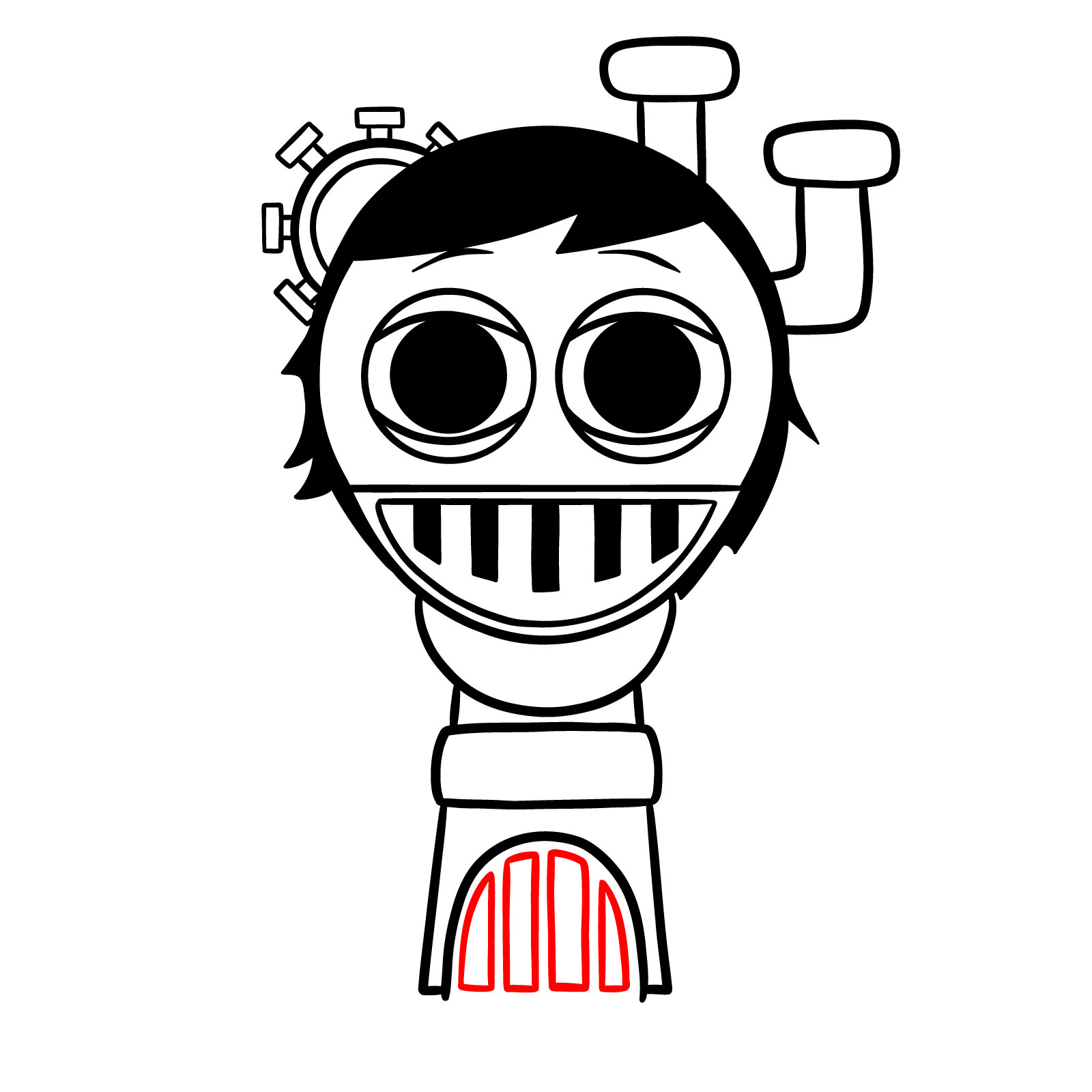 How to Draw Geno from Sprunki - step 12