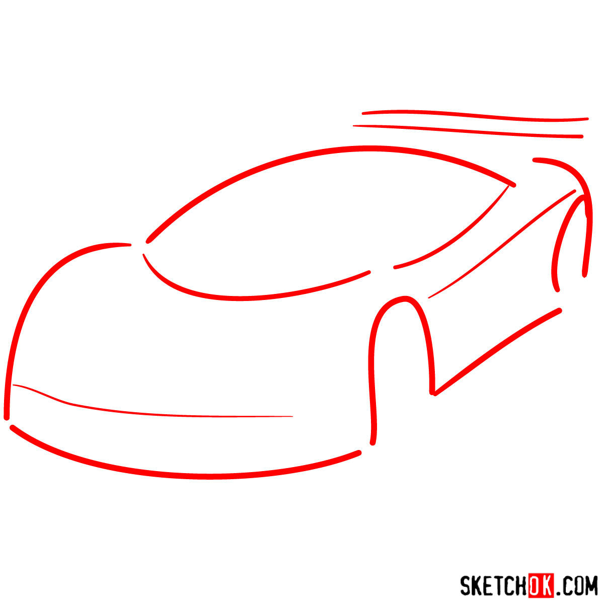 McLaren F1 - step by step drawing guide - step 01