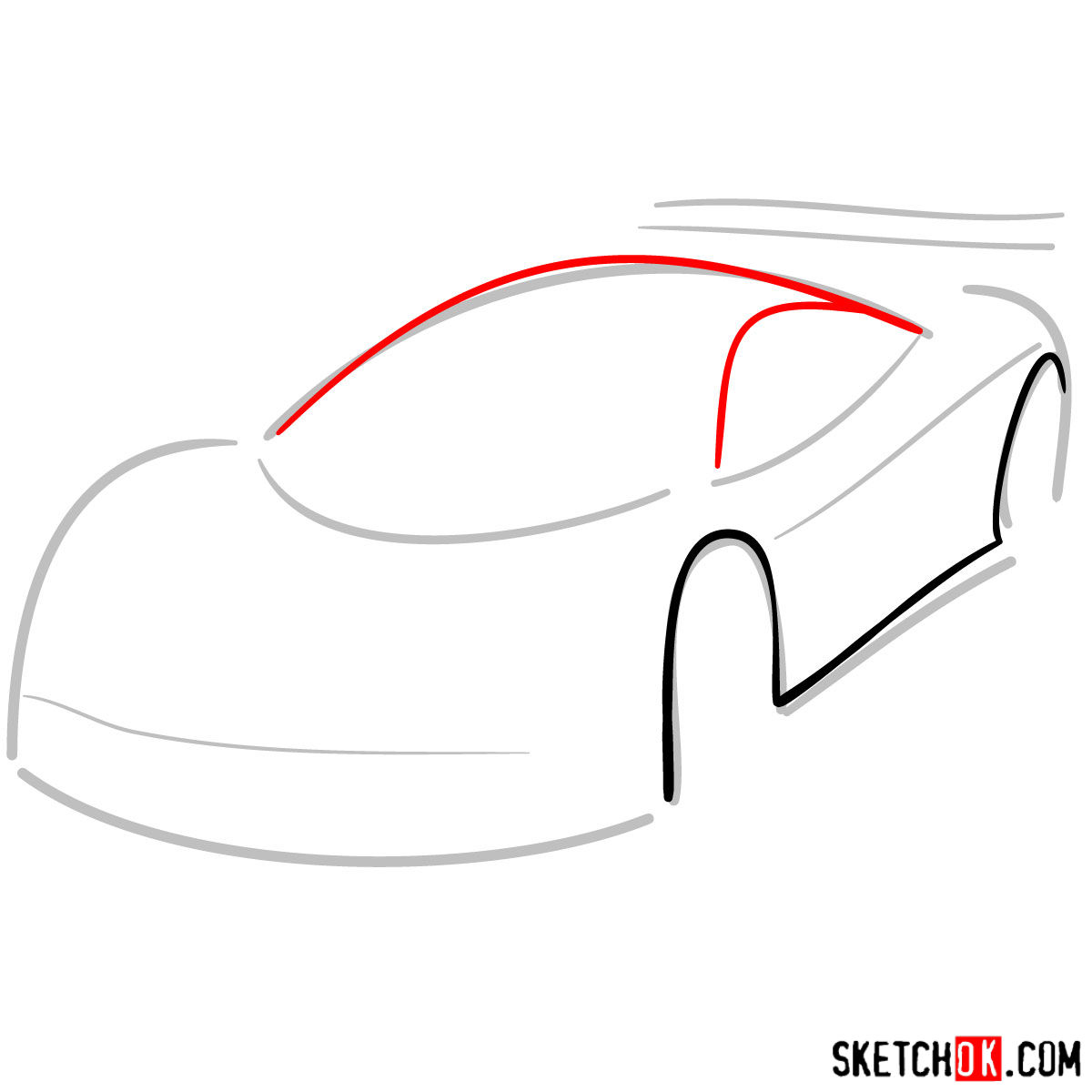 McLaren F1 - step by step drawing guide - step 03