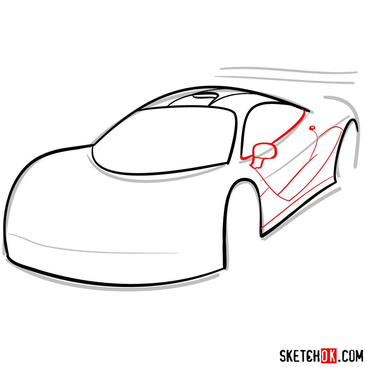 McLaren F1 - step by step drawing guide - step 06