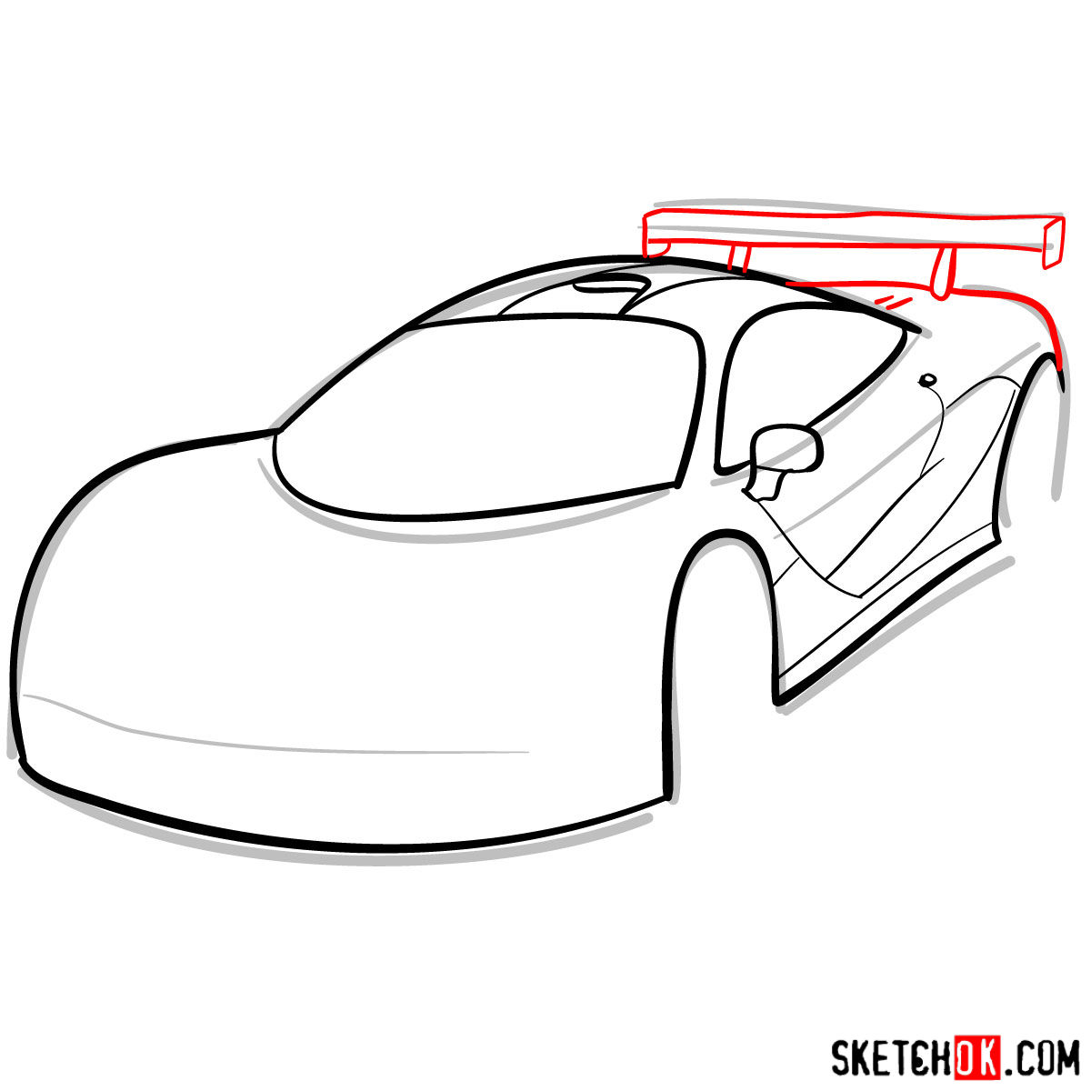 McLaren F1 - step by step drawing guide - step 07