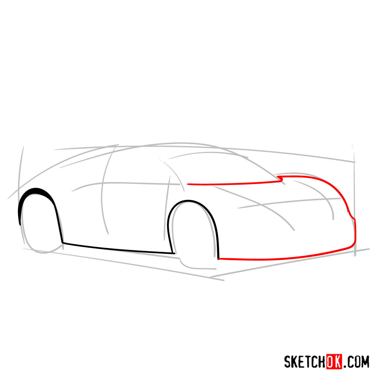 How to draw Bugatti Veyron 16.4 Super Sport - step 03