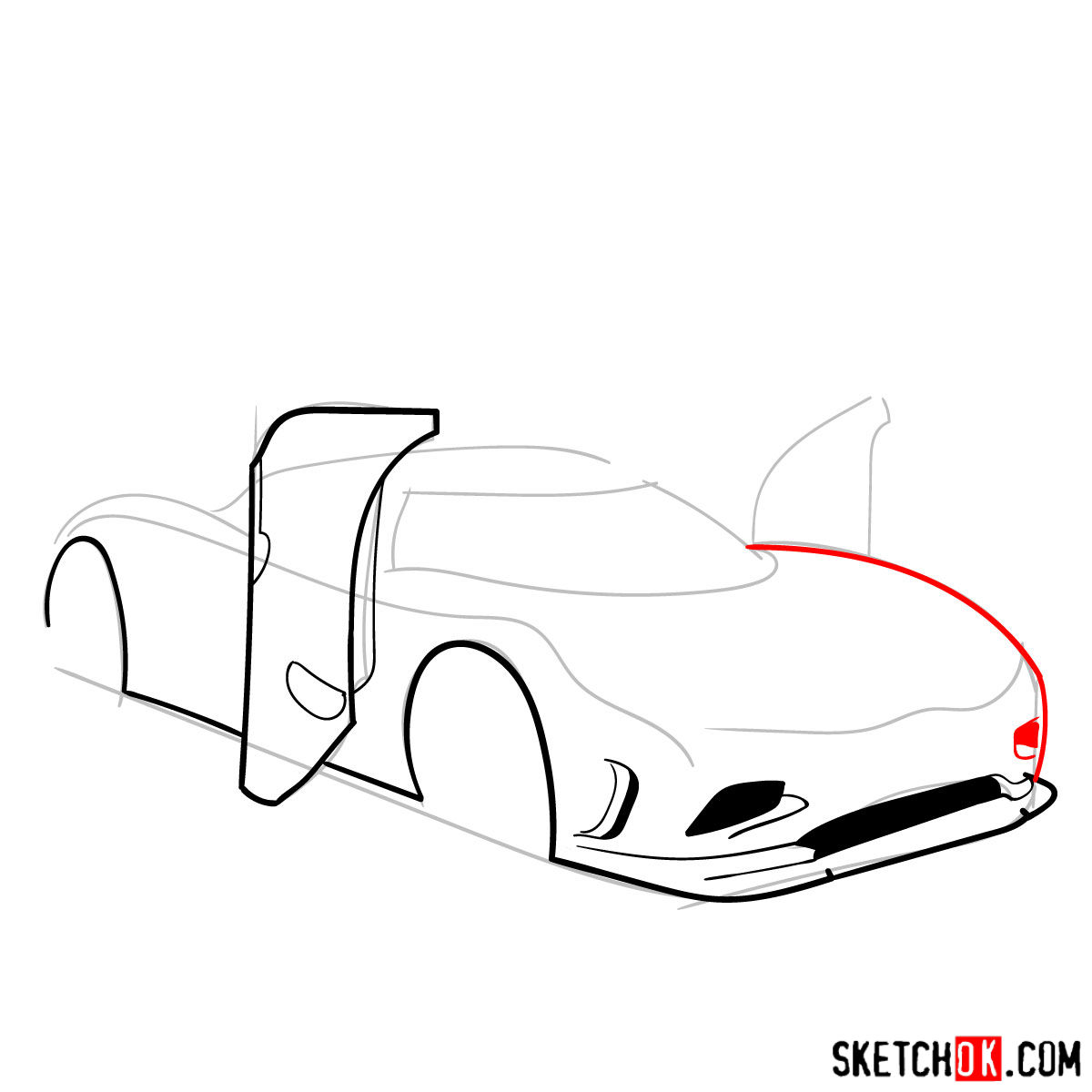 How to draw Koenigsegg Agera R Oman - step 05