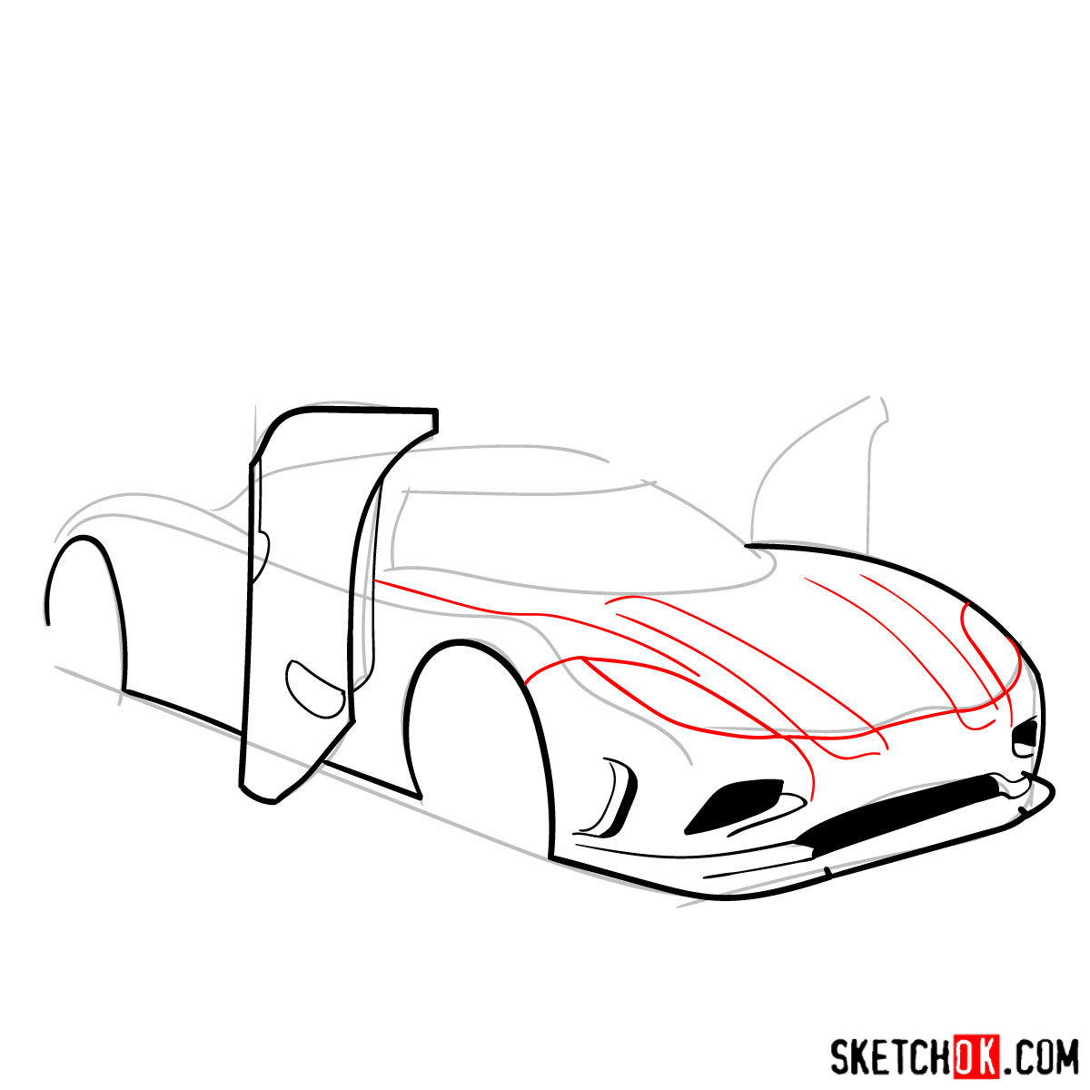How to draw Koenigsegg Agera R Oman - step 06
