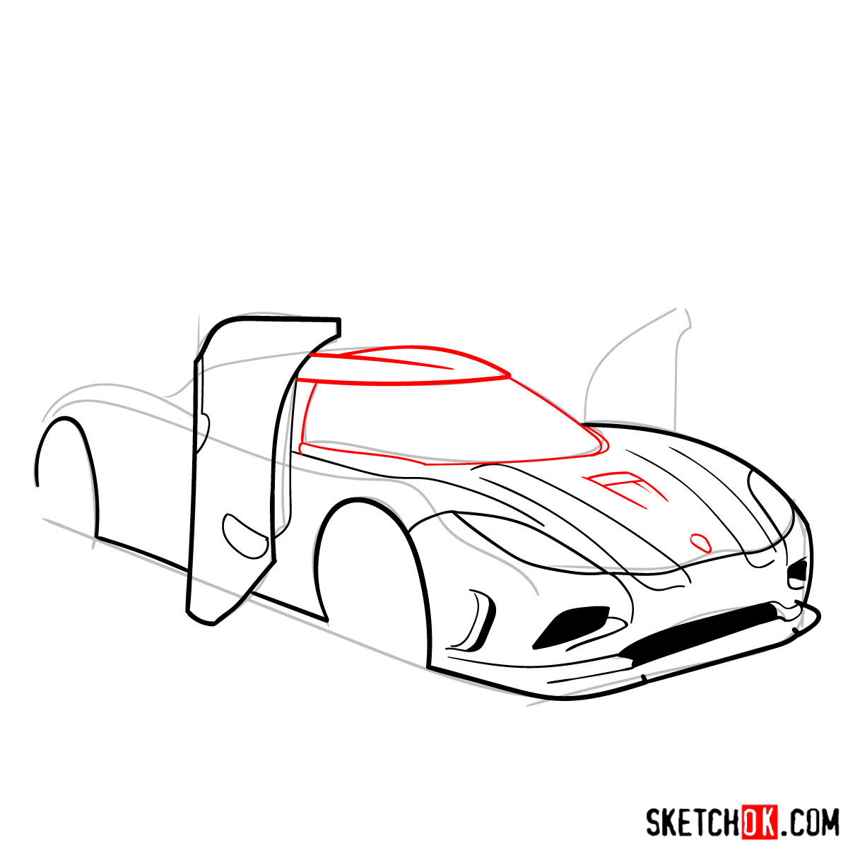 How to draw Koenigsegg Agera R Oman - step 07