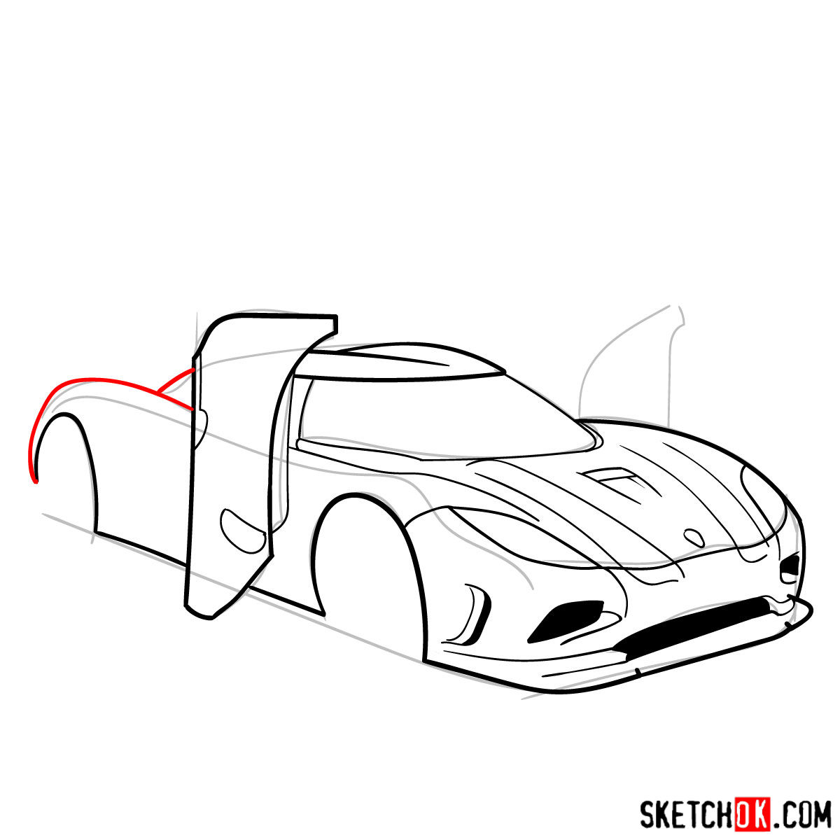 How to draw Koenigsegg Agera R Oman - step 08