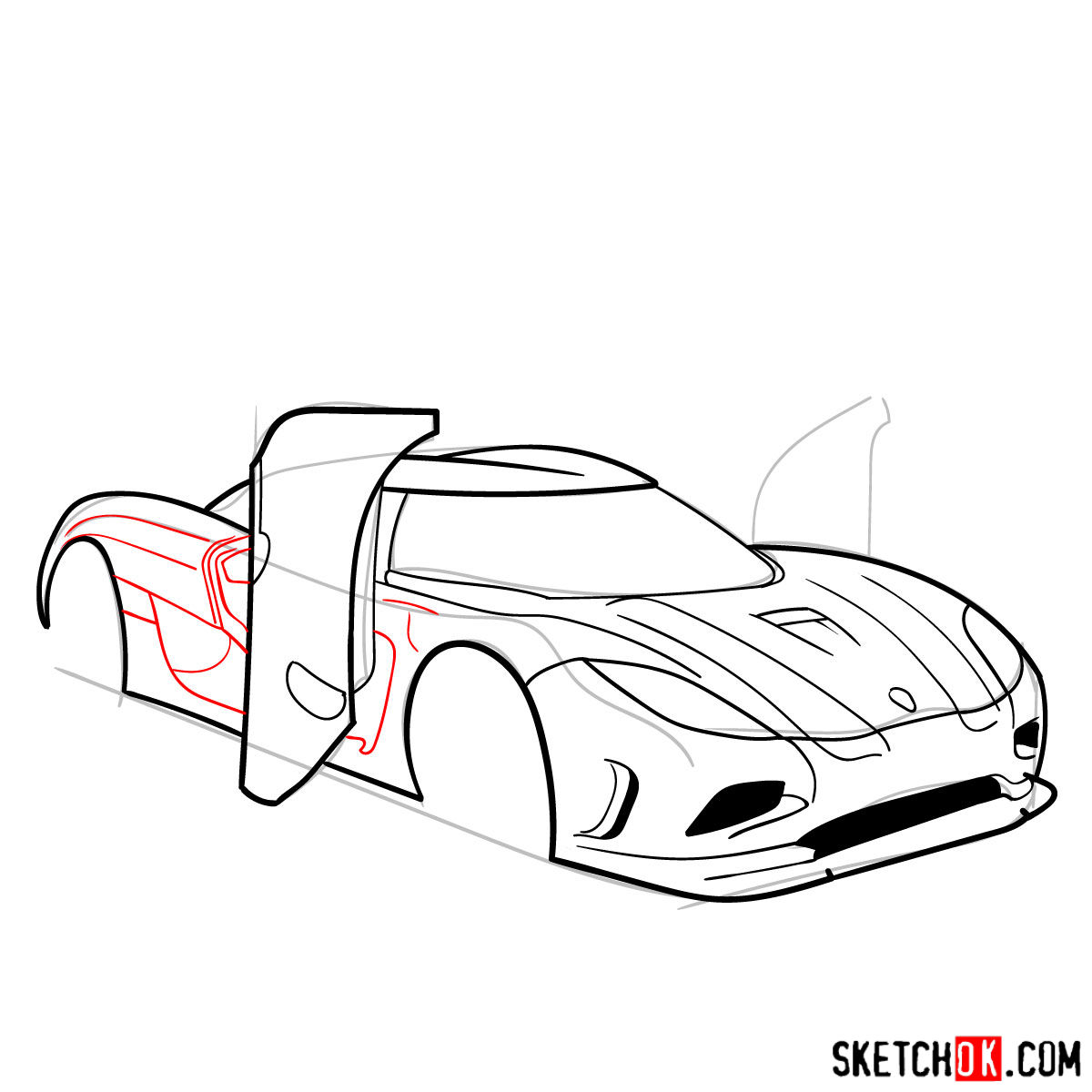 How to draw Koenigsegg Agera R Oman - step 09