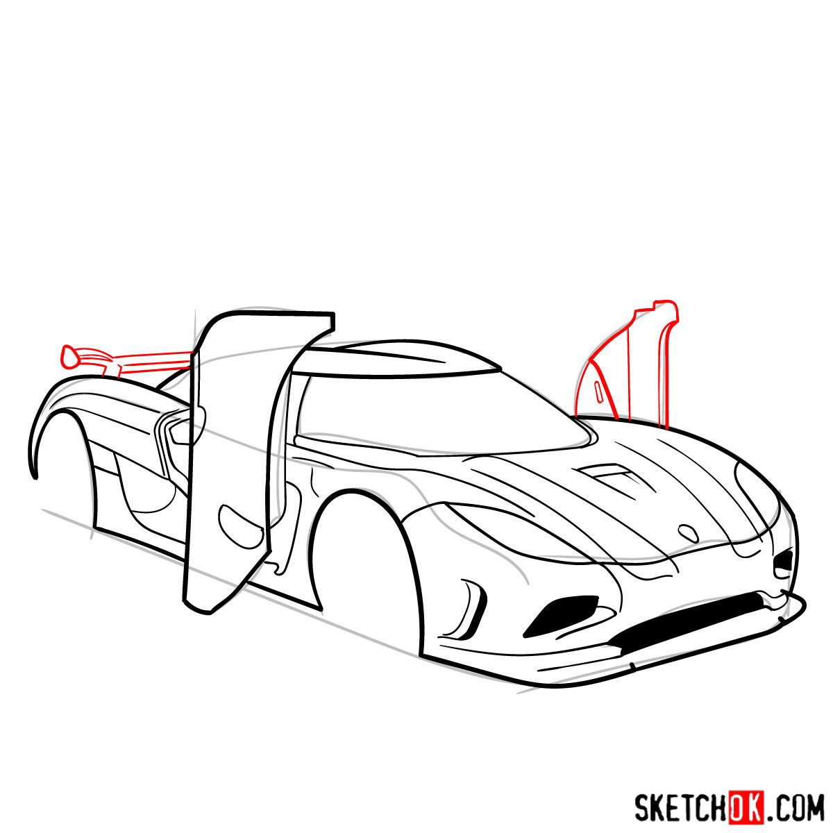 How to draw Koenigsegg Agera R Oman - step 10
