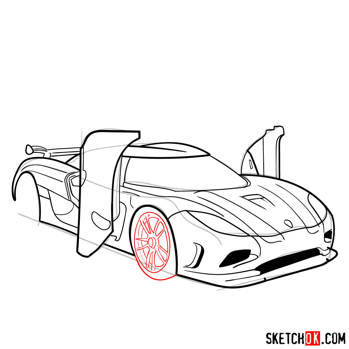 How to draw Koenigsegg Agera R Oman - step 11