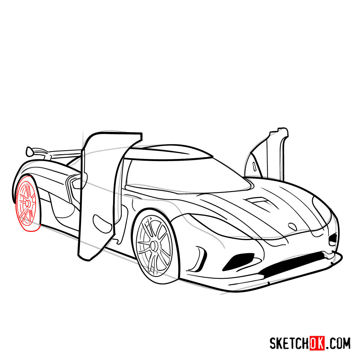 How to draw Koenigsegg Agera R Oman - step 12