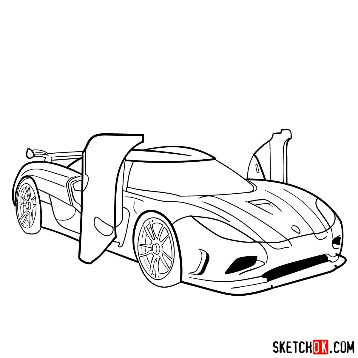 How to draw Koenigsegg Agera R Oman - step 13