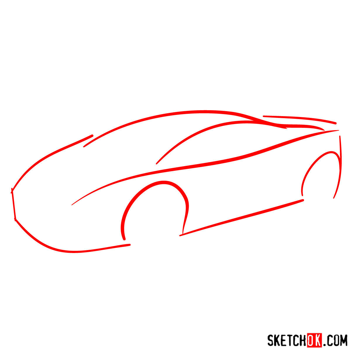 How to draw Lamborghini Gallardo - step 01