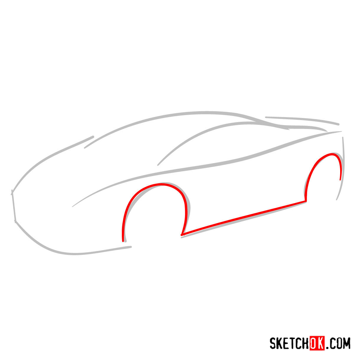 How to draw Lamborghini Gallardo - step 02