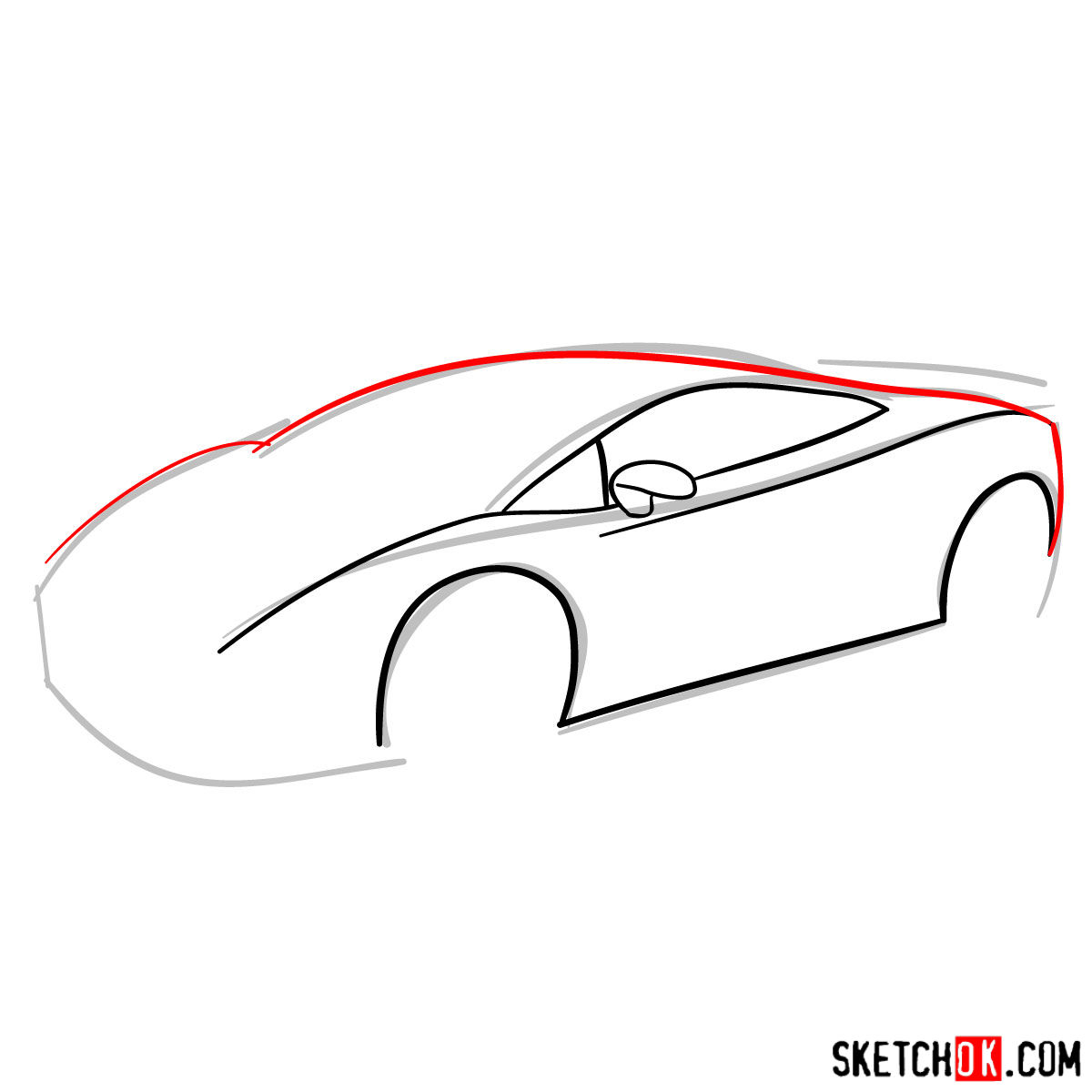 How to draw Lamborghini Gallardo - step 04