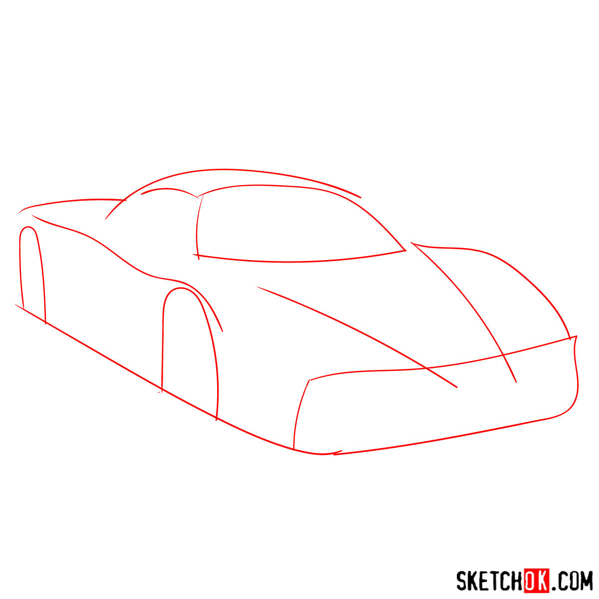 How to draw Ferrari Enzo legendary supercar - step 01