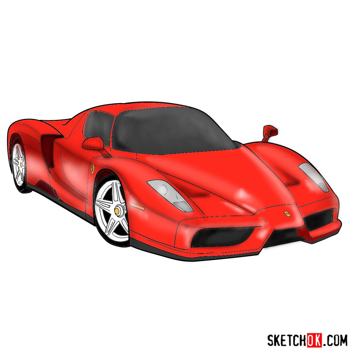 ferrari enzo drawing step by step