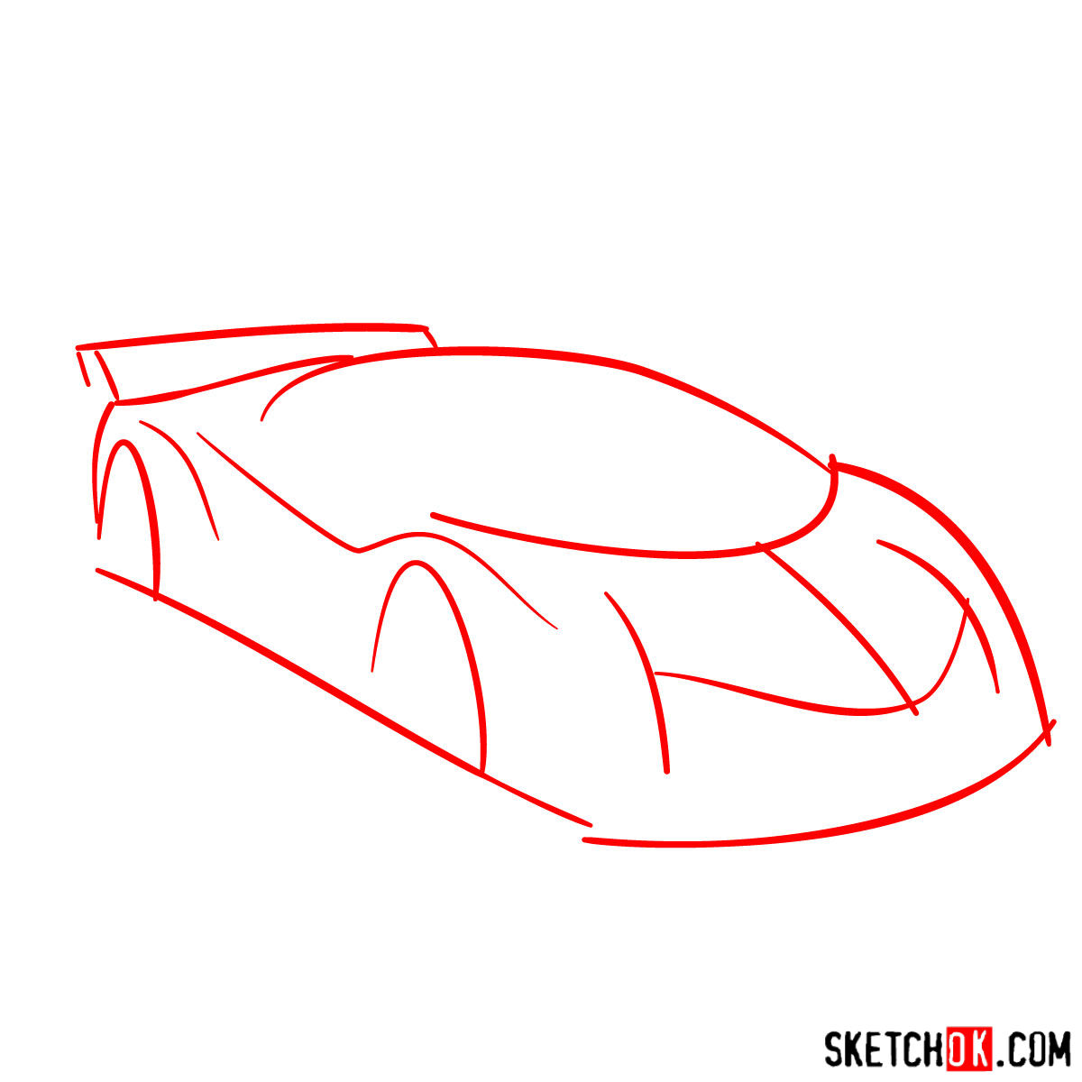 How to draw Lamborghini Veneno - step 01